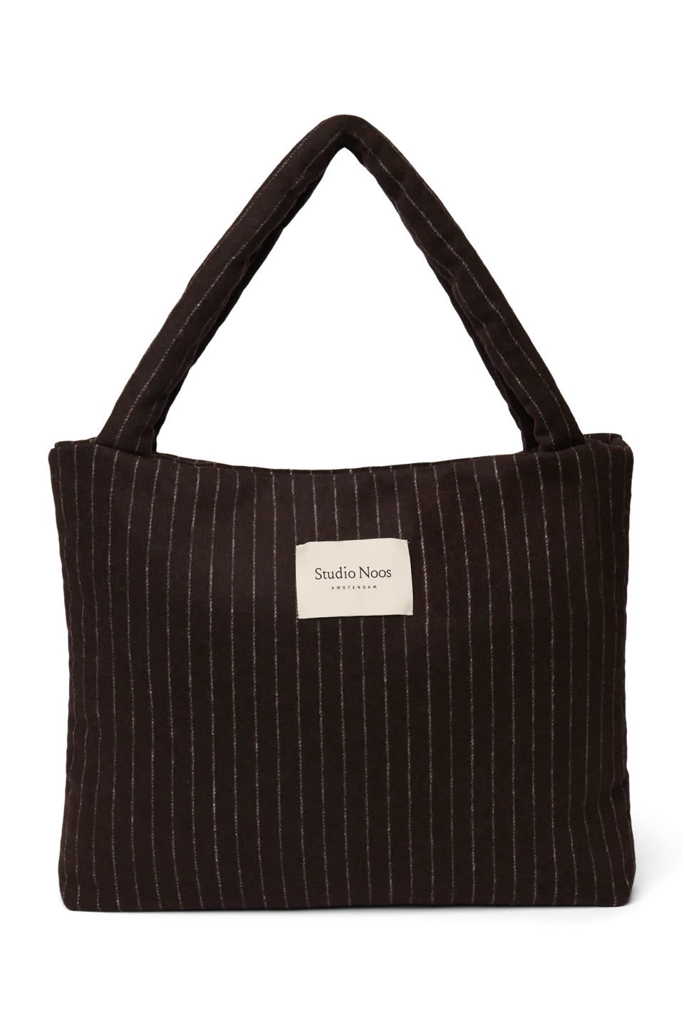 Studio Noos Flannel Chalkstripe Mom Bag Shopper Braun Flanell