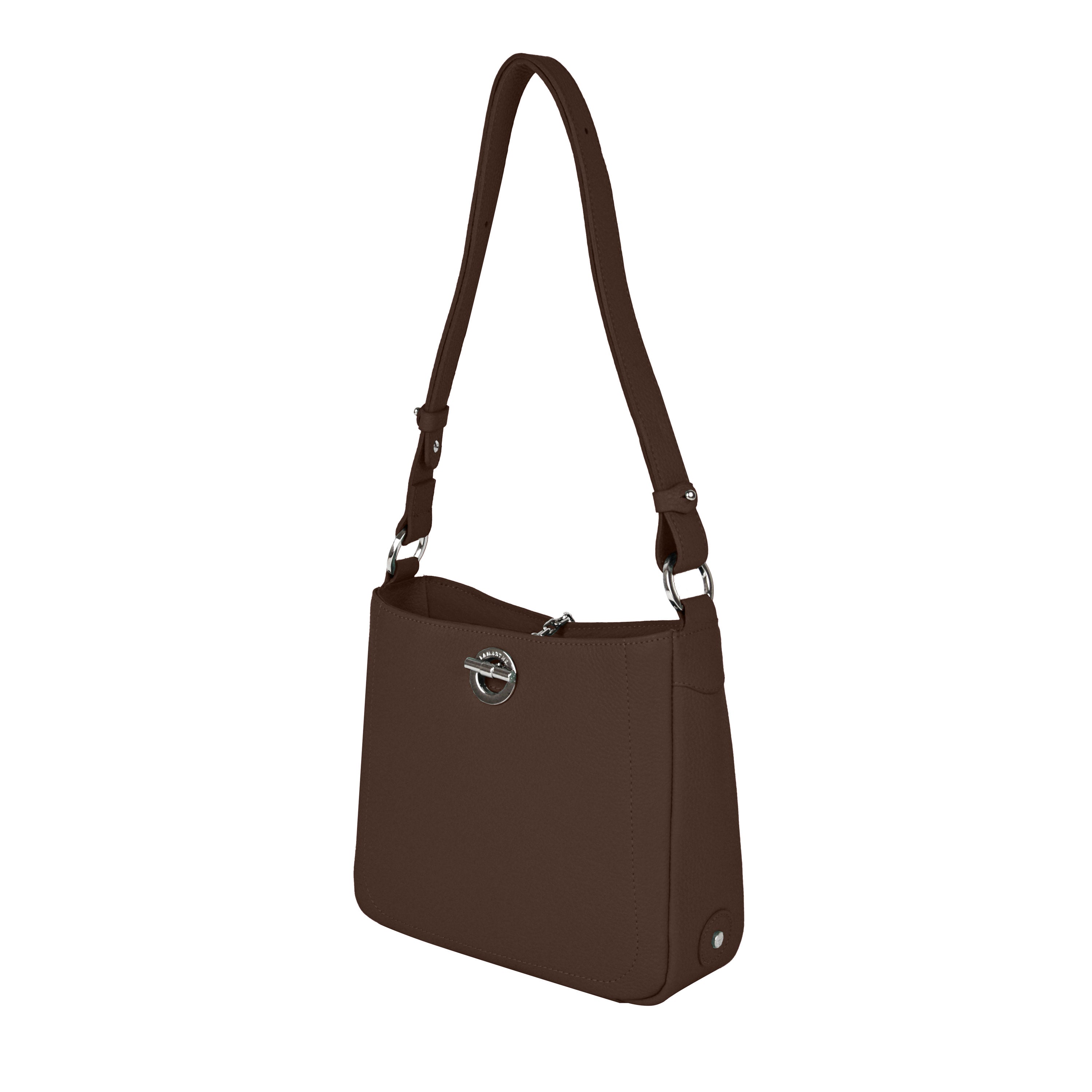 Lamarthe Paris Umhängetasche Braun Vollleder 24,5 cm
