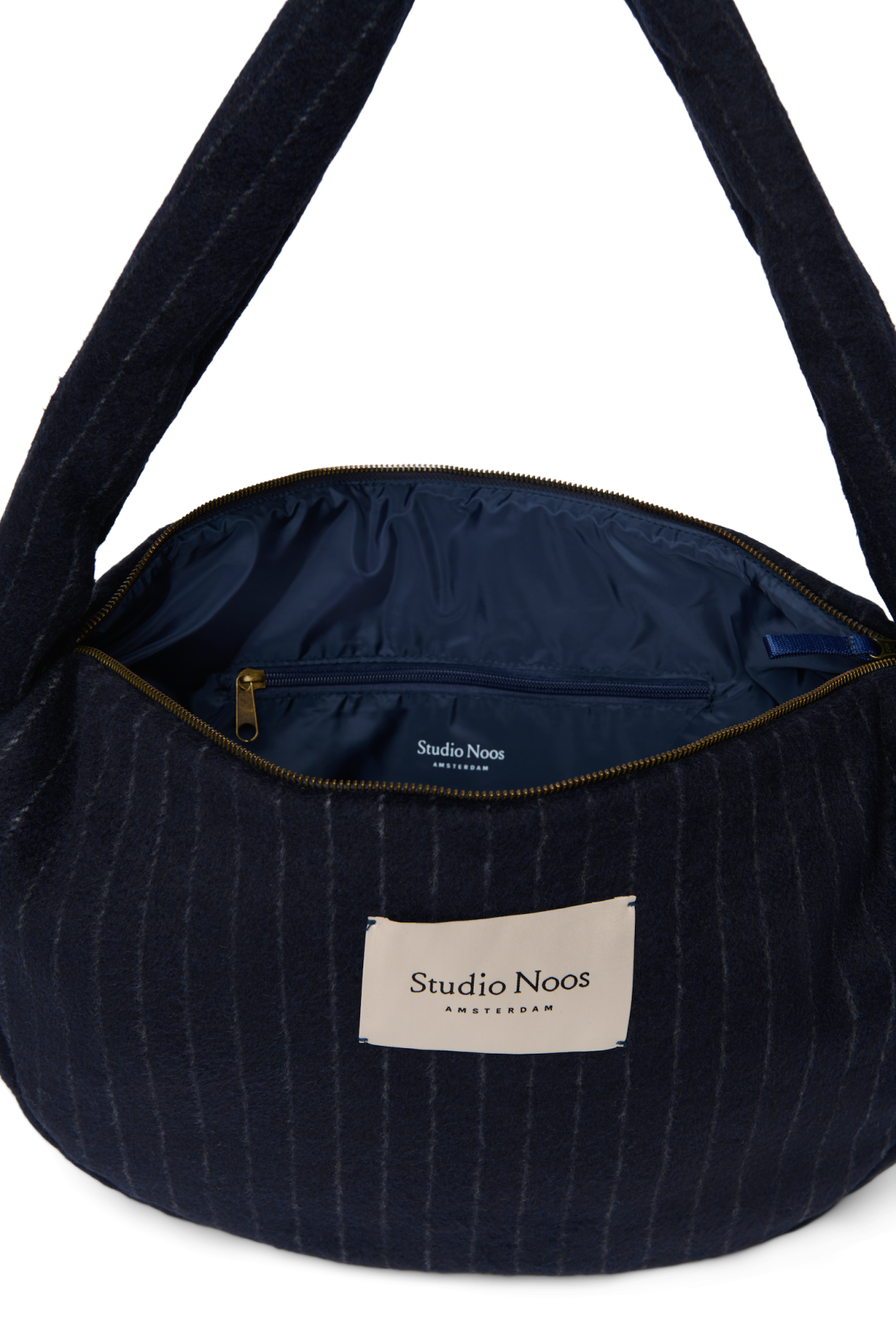 Studio Noos Flannel Chalkstripe Cross Body Umhängetasche Dunkelblau 13 Zoll