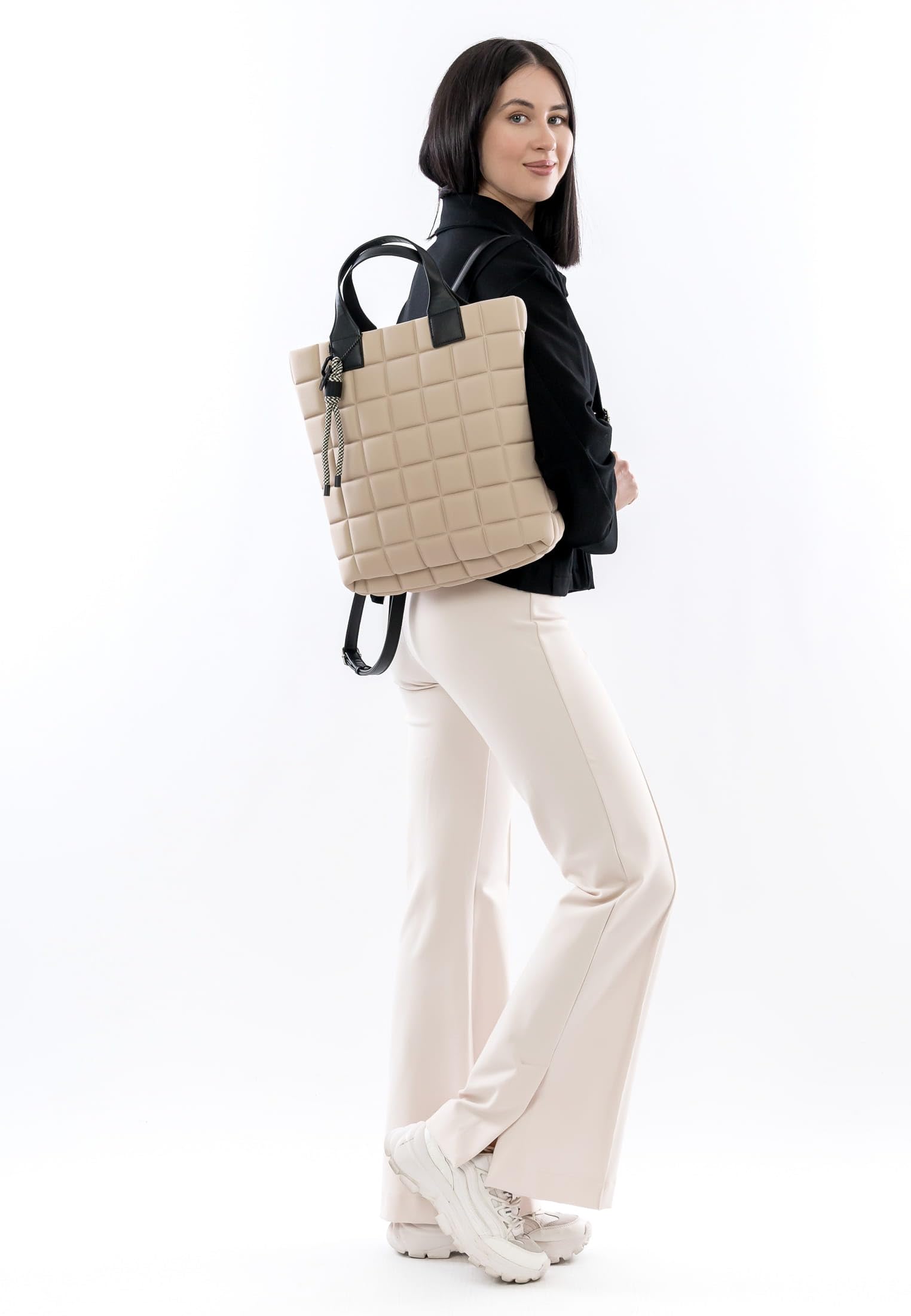 SURI FREY Jancy Backpack Rucksack Beige gesteppt