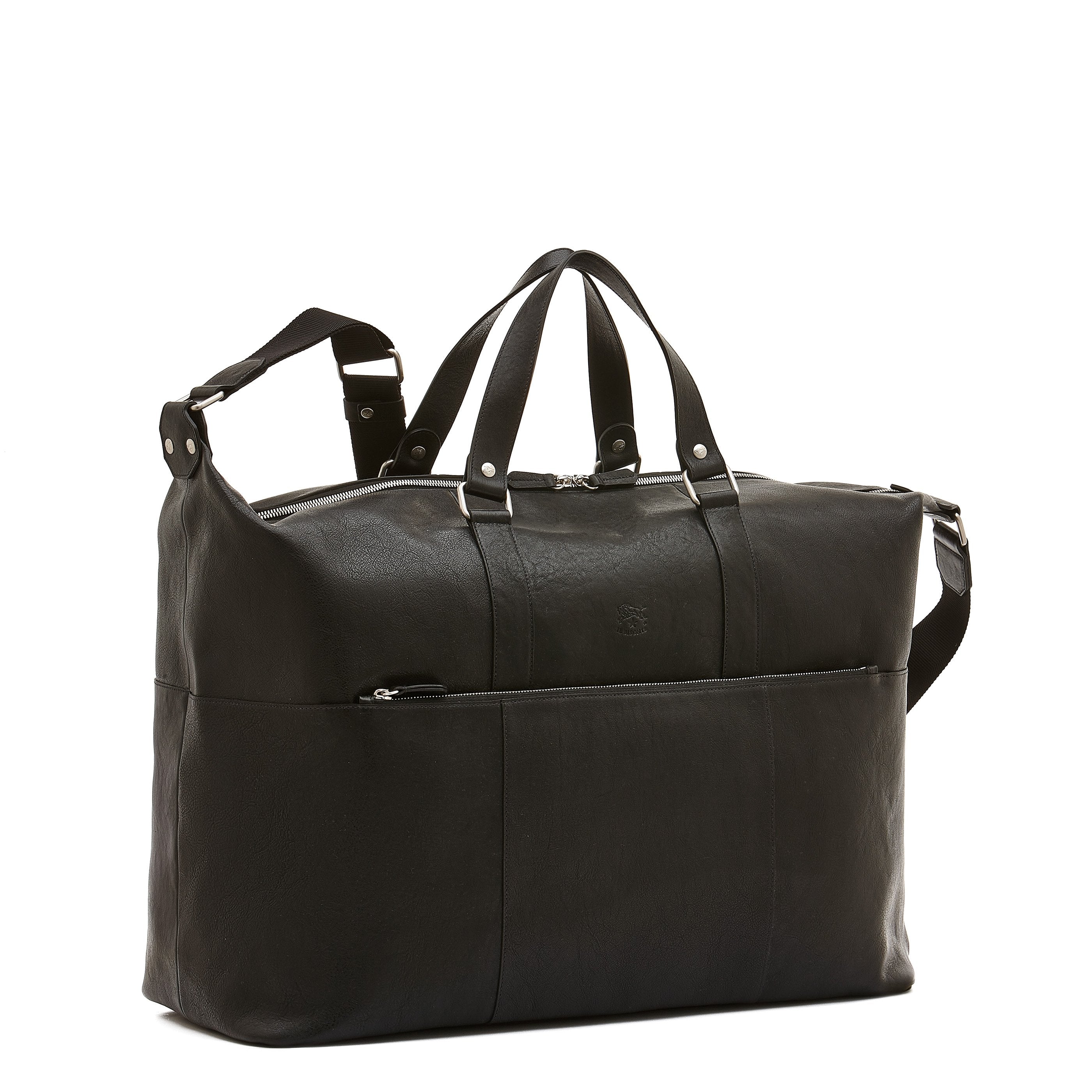 Il Bisonte Oriuolo Reisetasche Schwarz Vollleder