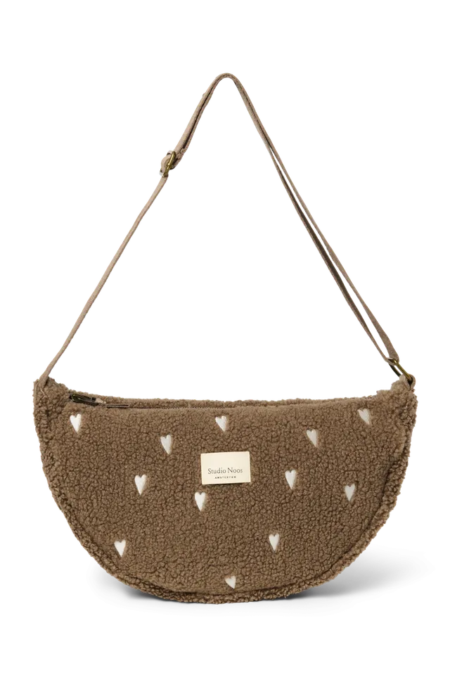 Studio Noos Teddy Bauchtasche Braun Herzen Damen