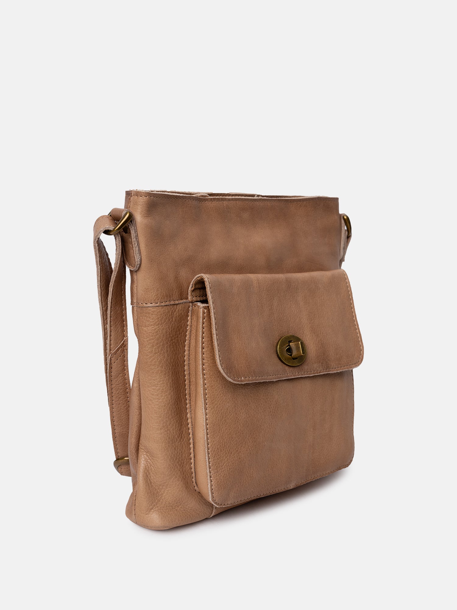 RE:DESIGNED Kay Urban Umhängetasche Taupe Rindsleder