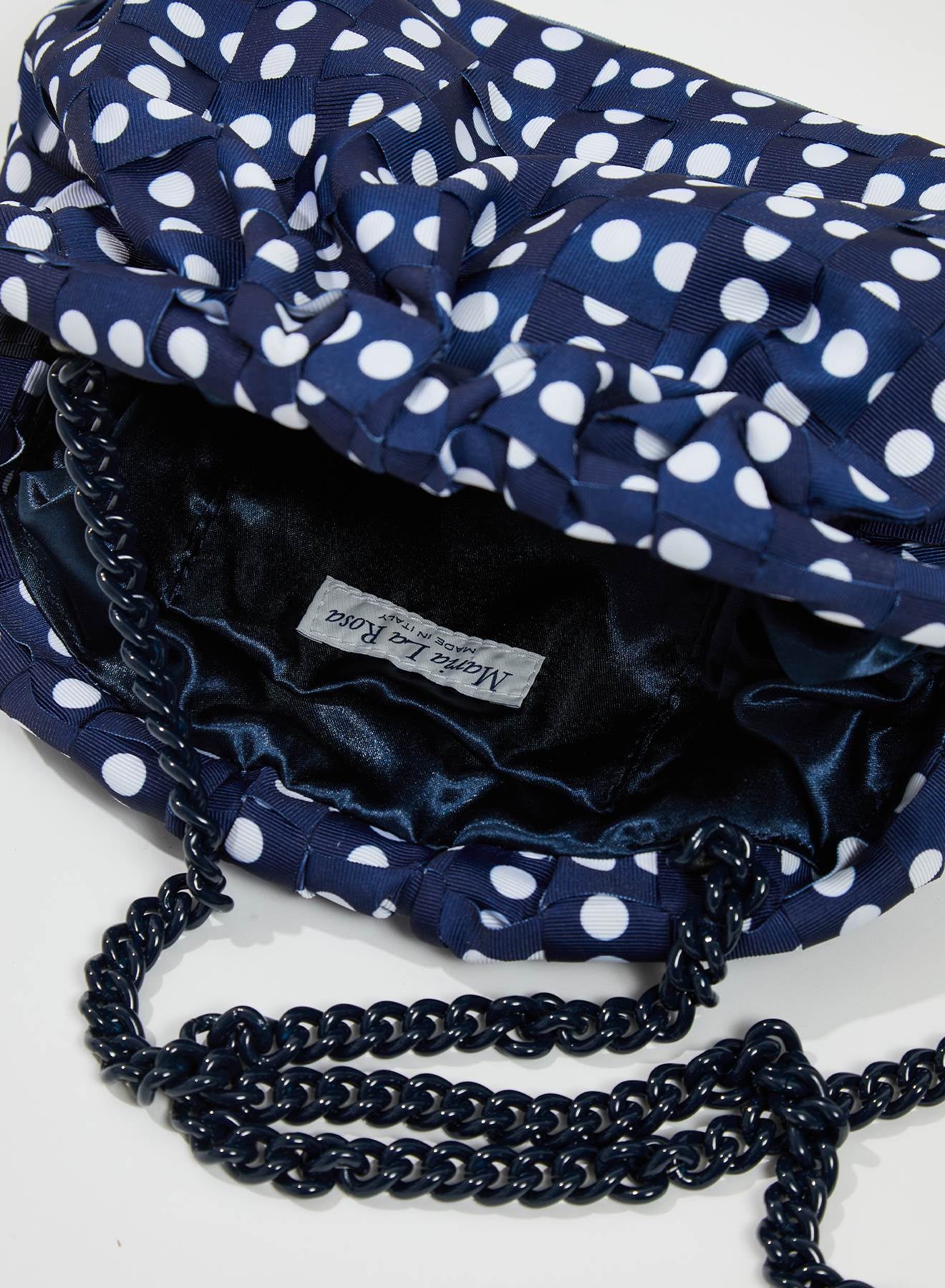 Maria la Rosa Game Dot Bag Clutch Blau 30 cm