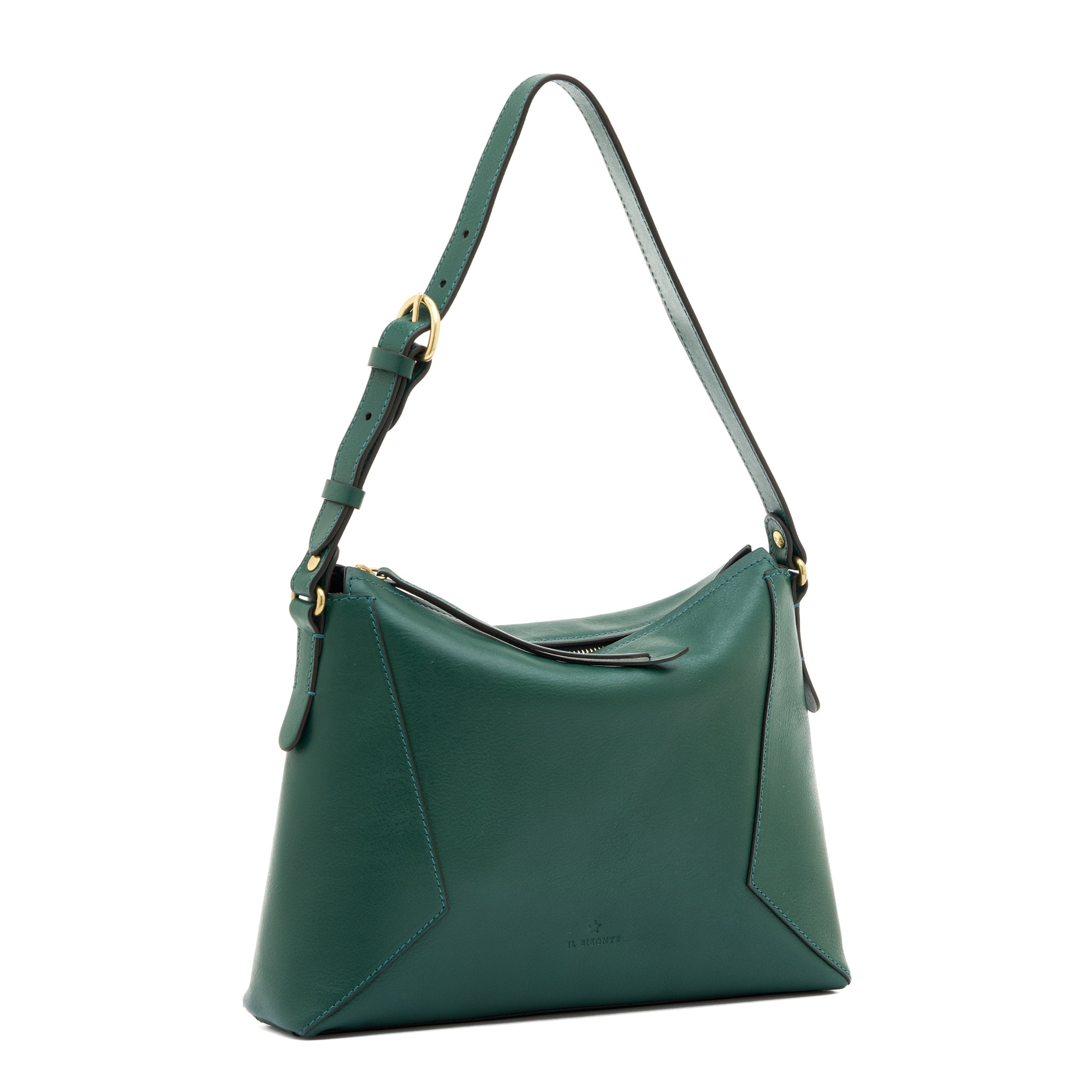 Il Bisonte Storia Schultertasche Grün Leder