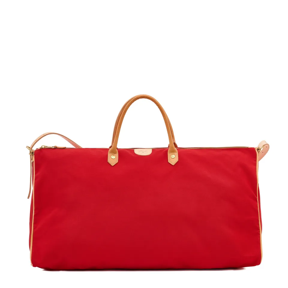 Il Bisonte Vagabonda Reisetasche Rot Natur rollbar