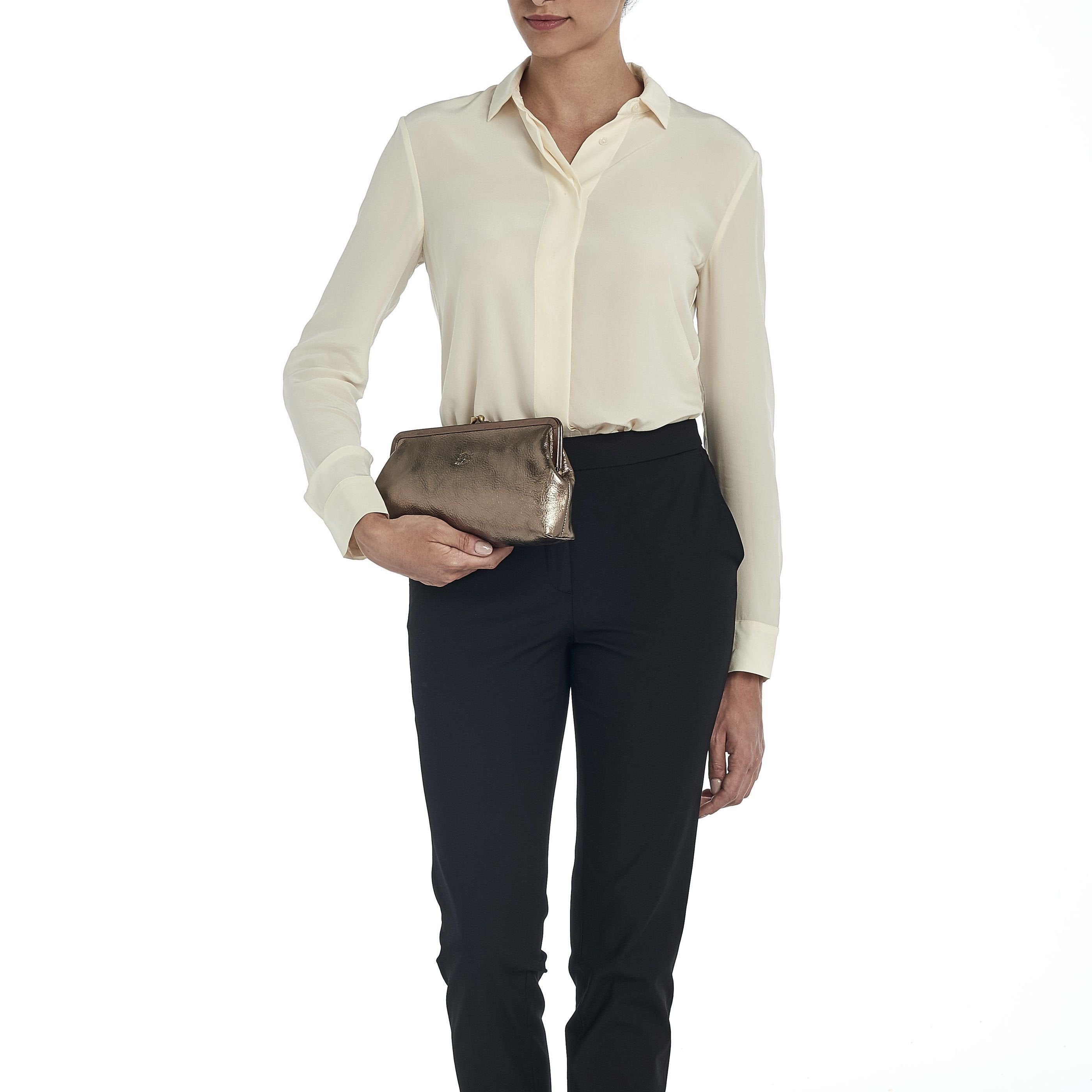 Il Bisonte Manuela Clutch Bronze Metallic Vollleder