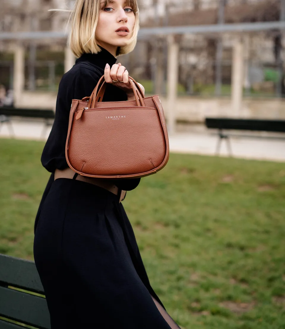 Lamarthe Fidèle Umhängetasche S Cognac Vollleder