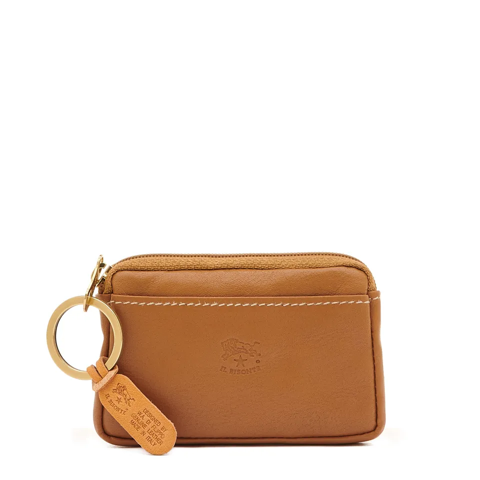 Il Bisonte Münzbörse Leder Gianduia Zip Unisex