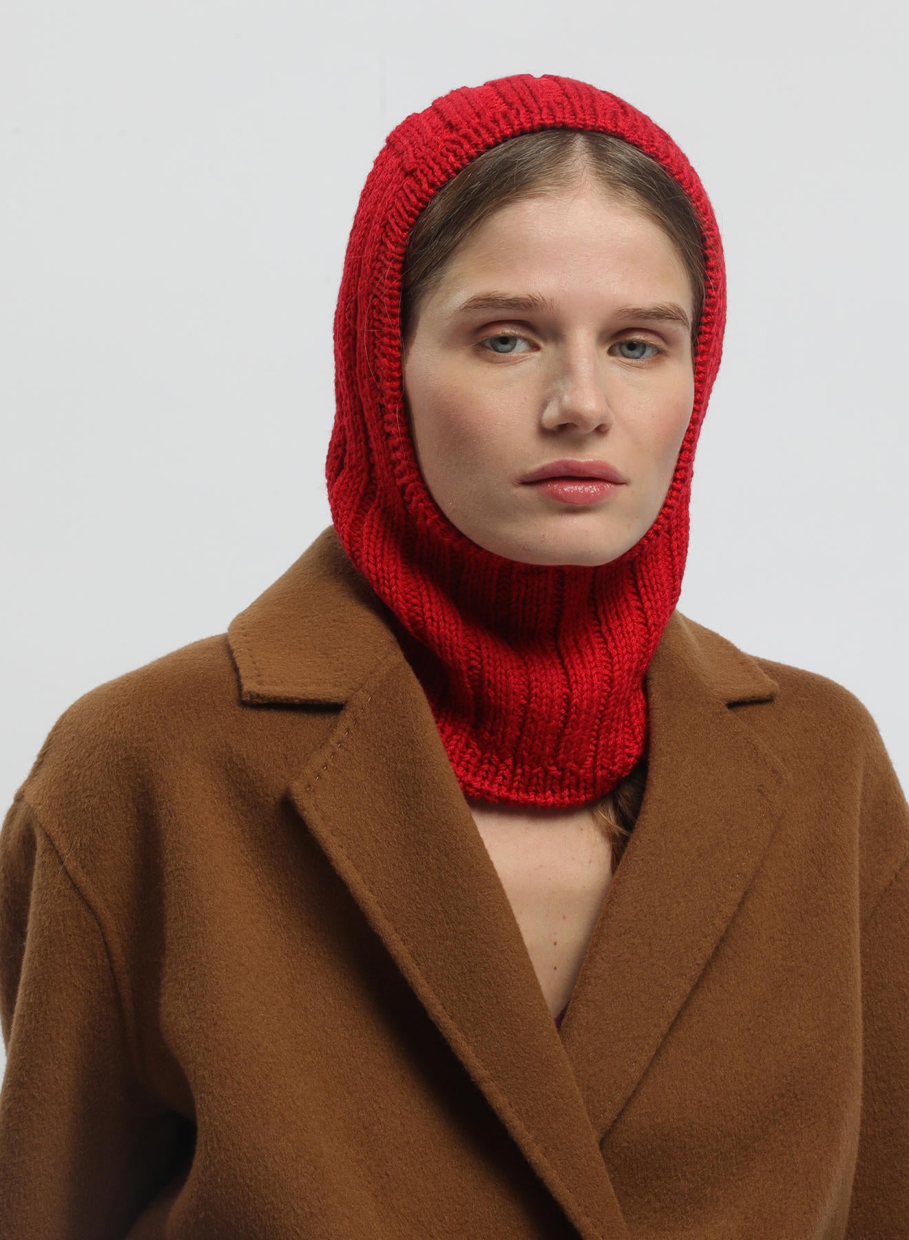 Maria la Rosa Lesley Balaclava Sturmhaube Wolle Braun