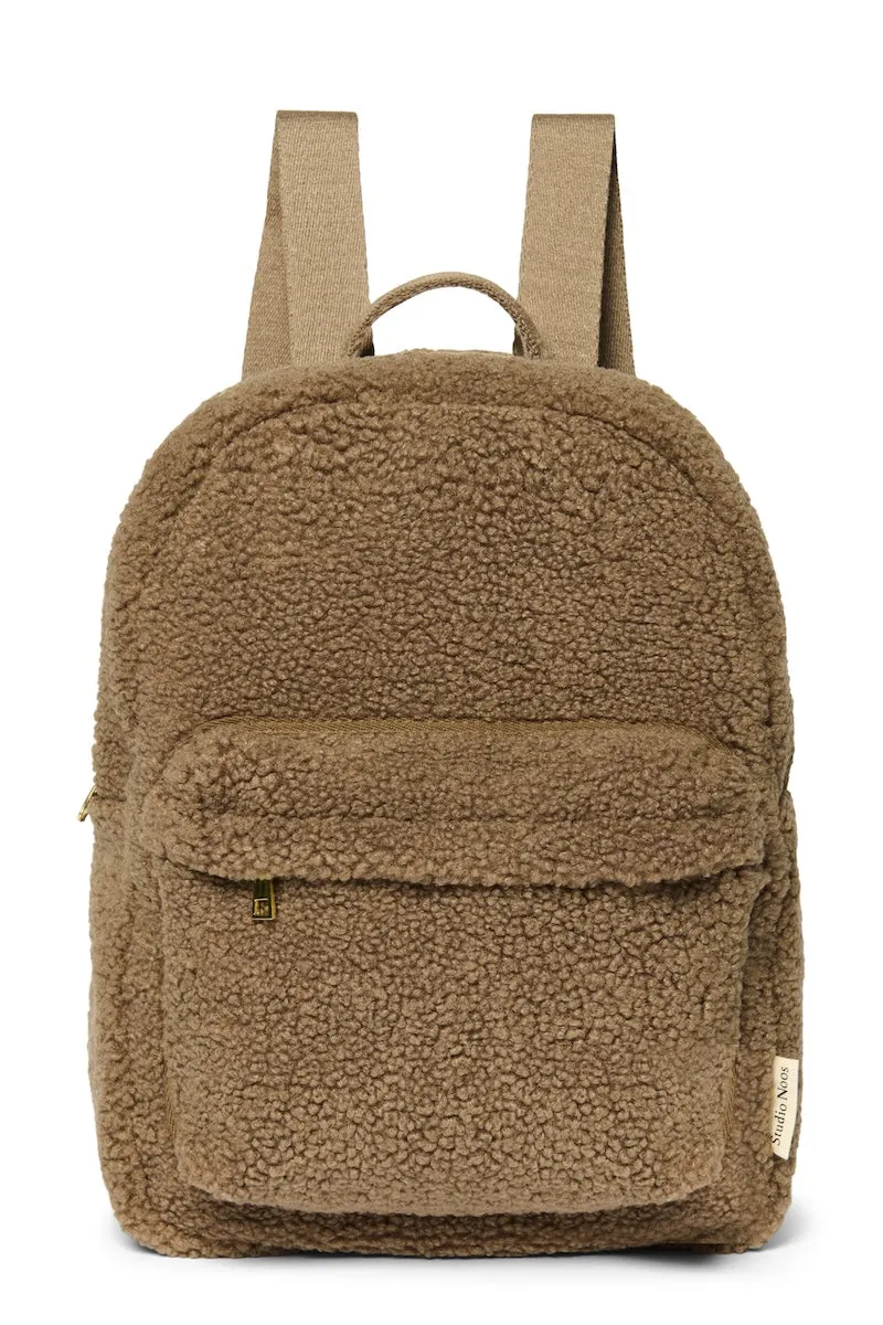 Studio Noos Teddy Midi Rucksack Braun Frontfach Kinder