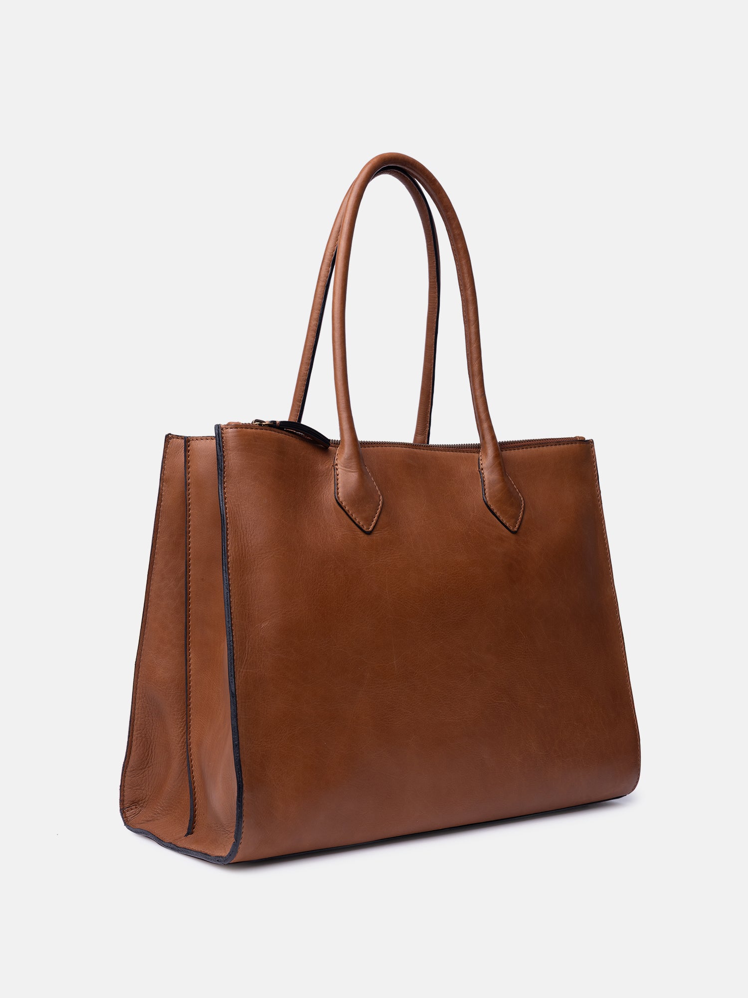 RE:DESIGNED Ora Big Schultertasche Tan Vollleder