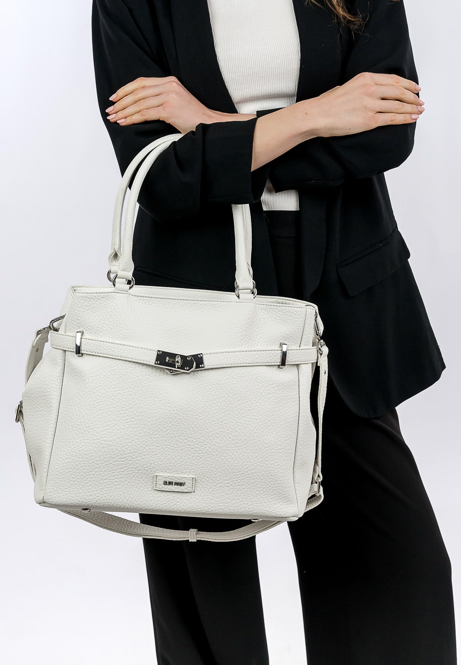 SURI FREY Leony Cityshopper Handtasche Weiß genarbt