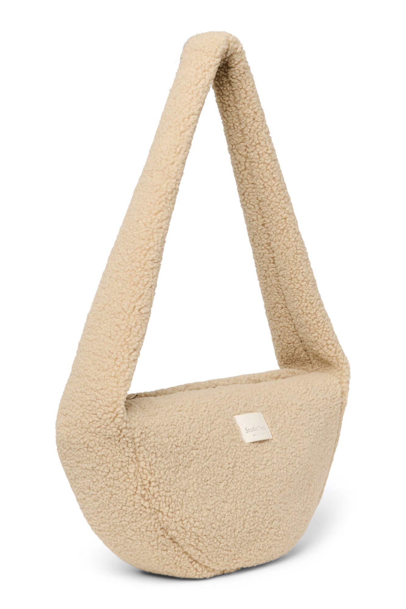 Studio Noos Teddy Mini Cross Body Bag Umhängetasche Ecru Plüsch