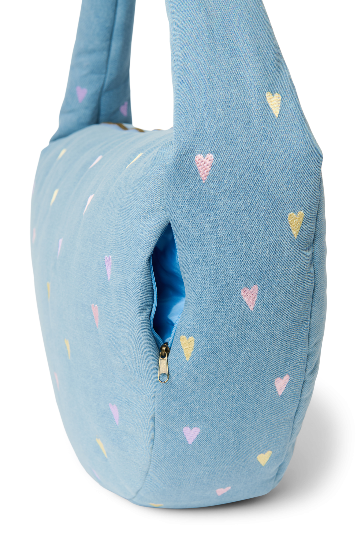 Studio Noos Denim Cross Body Bag Umhängetasche Light Blue Hearts