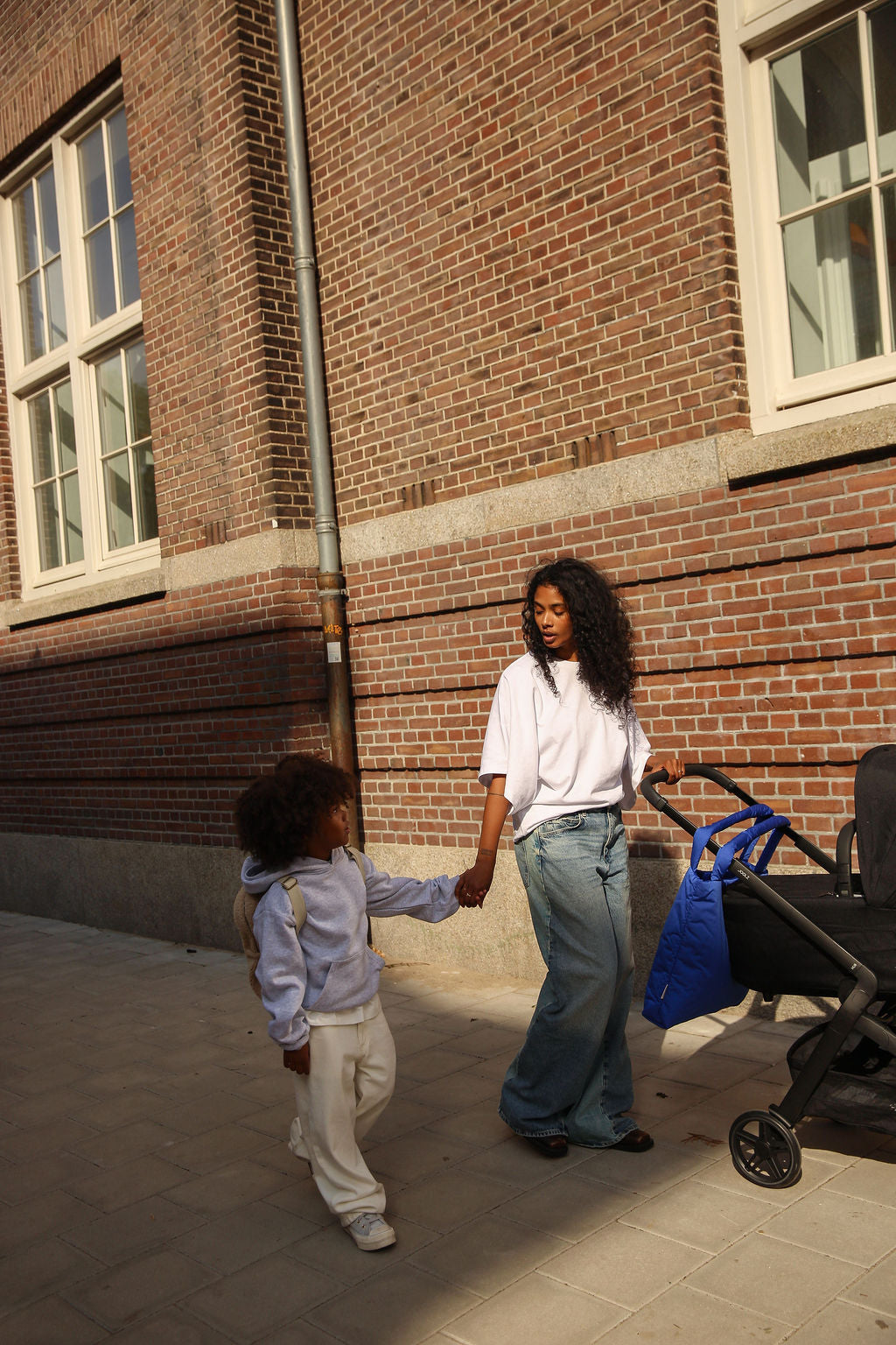 Studio Noos Puffy Mom Bag Shopper Blau offen