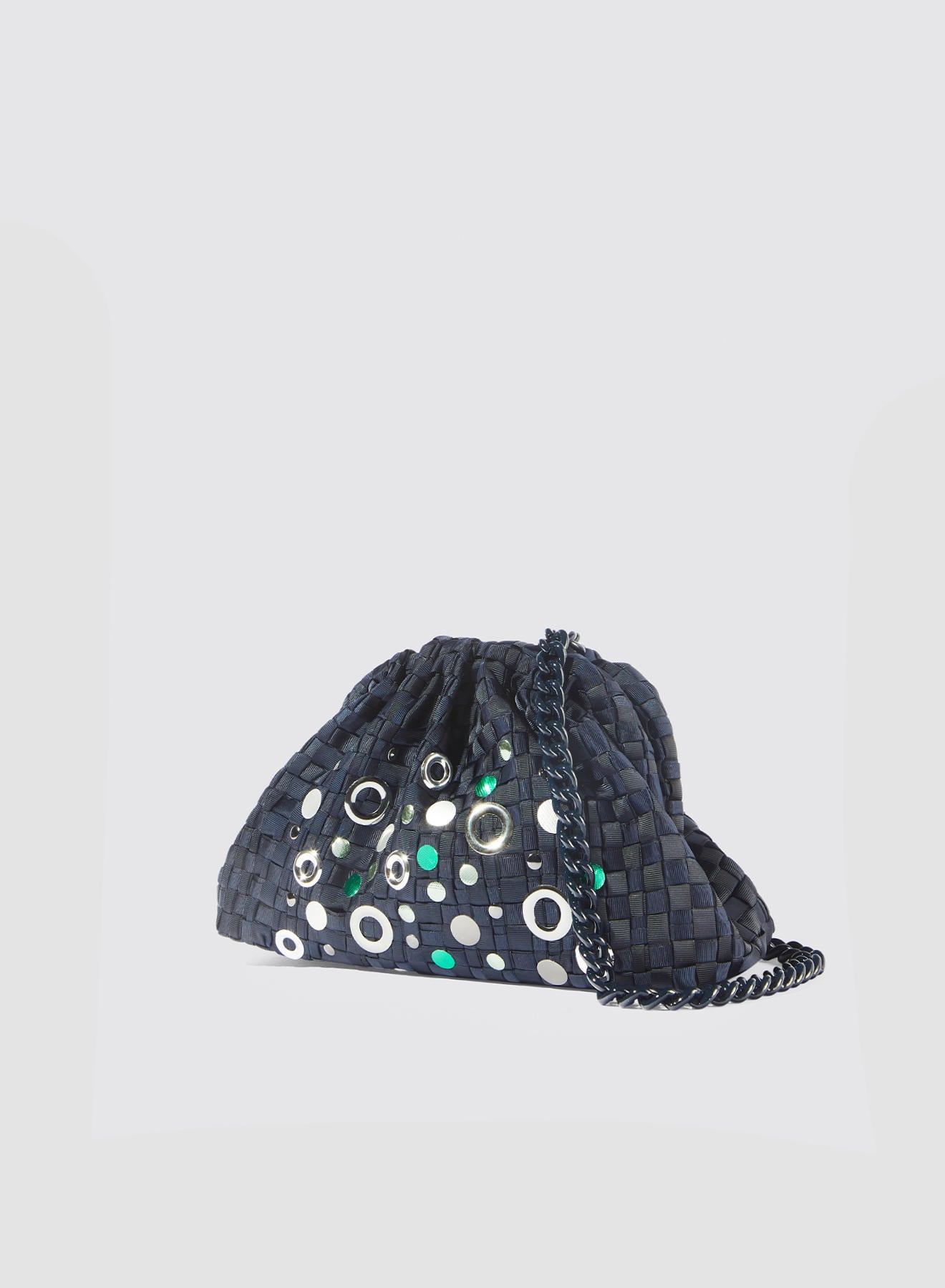 Maria la Rosa Rivets Mini Bag Clutch Dunkelbraun gewebt