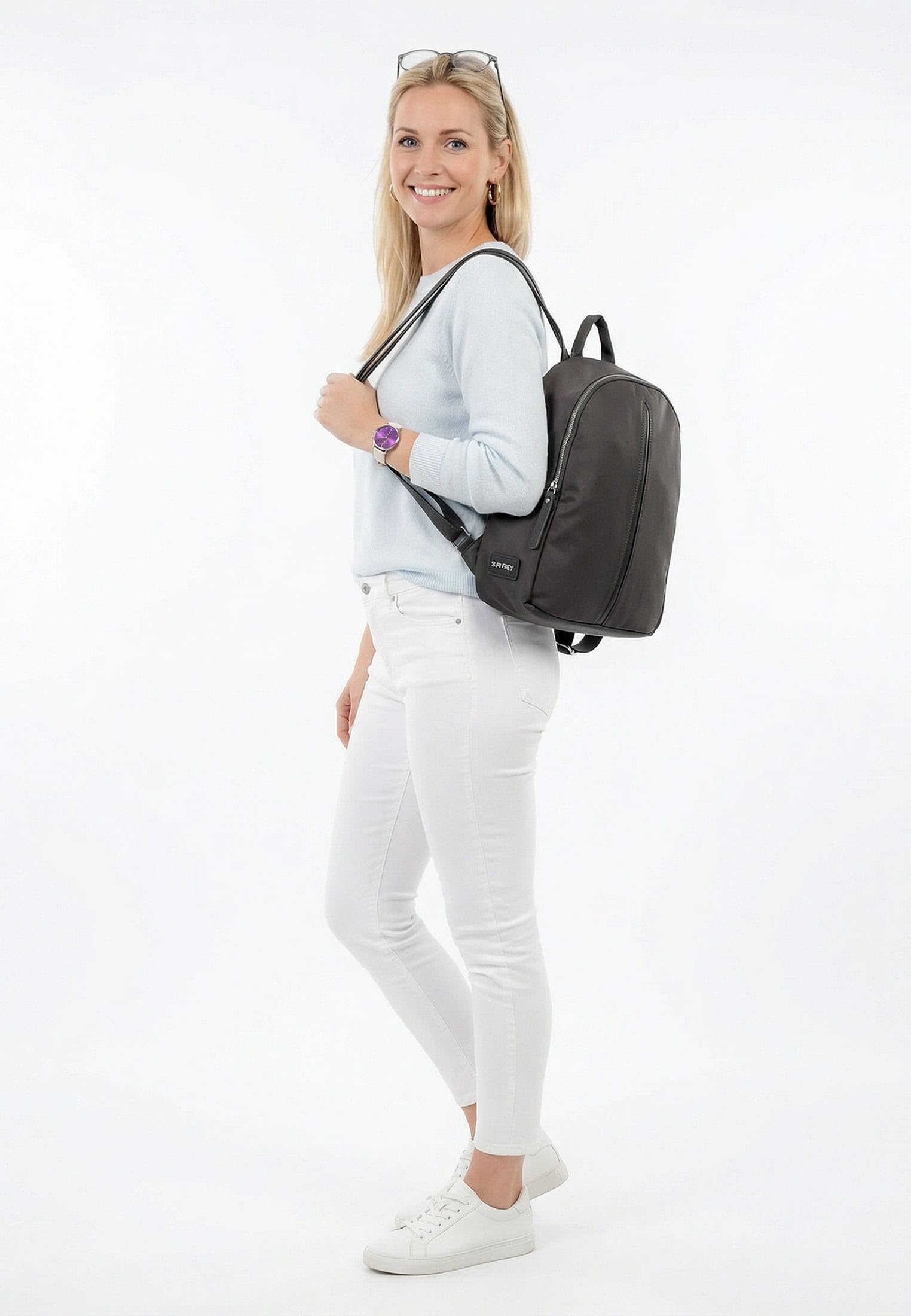 SURI FREY Pauly 16726 Rucksack Grau Nylon mit Reissverschluss