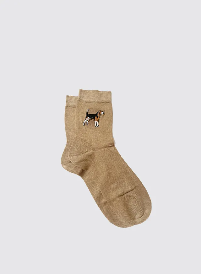 Maria la Rosa Setter Socks Seidensocken Nocciola Hund