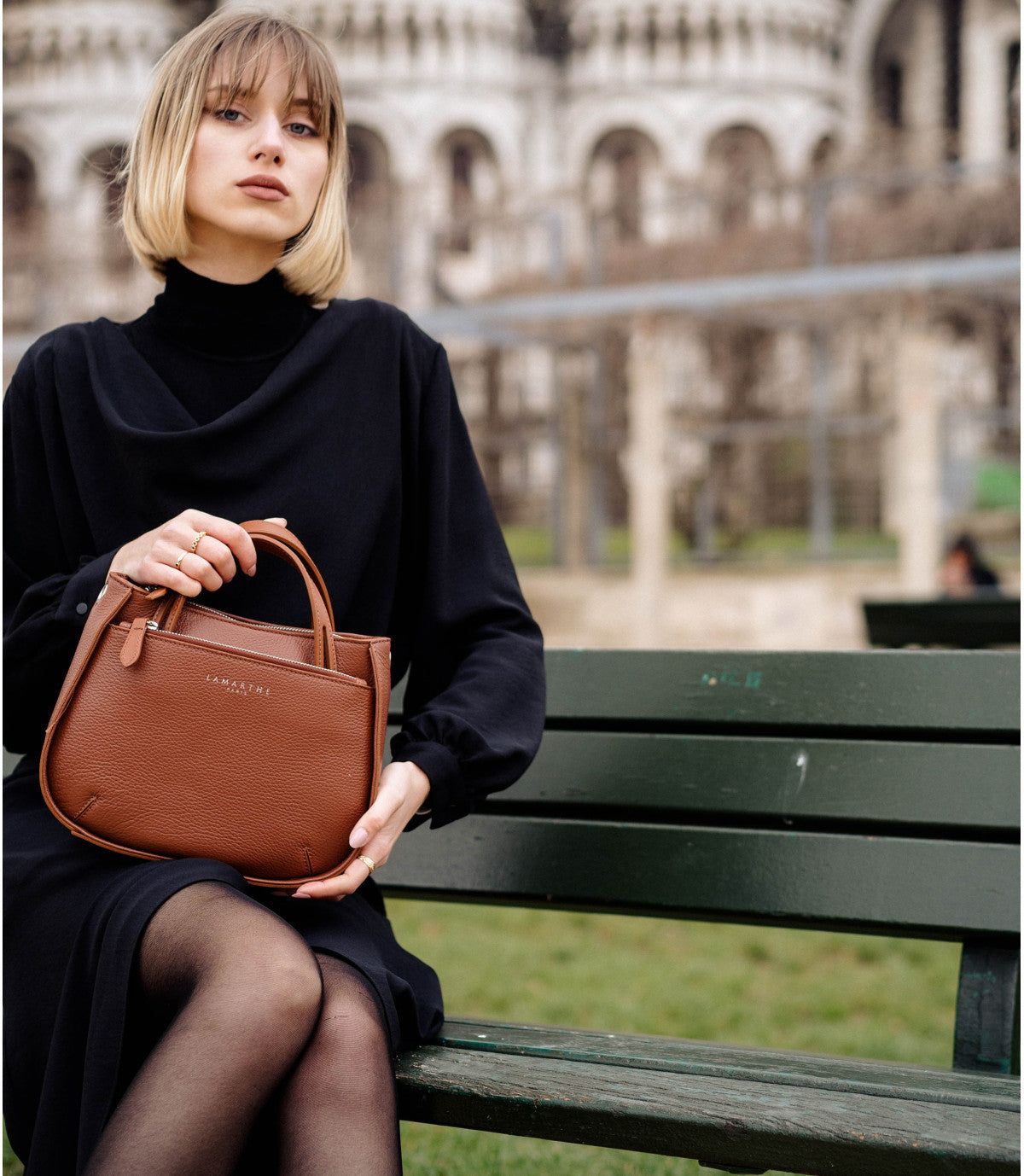 Lamarthe Fidèle S Handtasche Khaki Vollleder