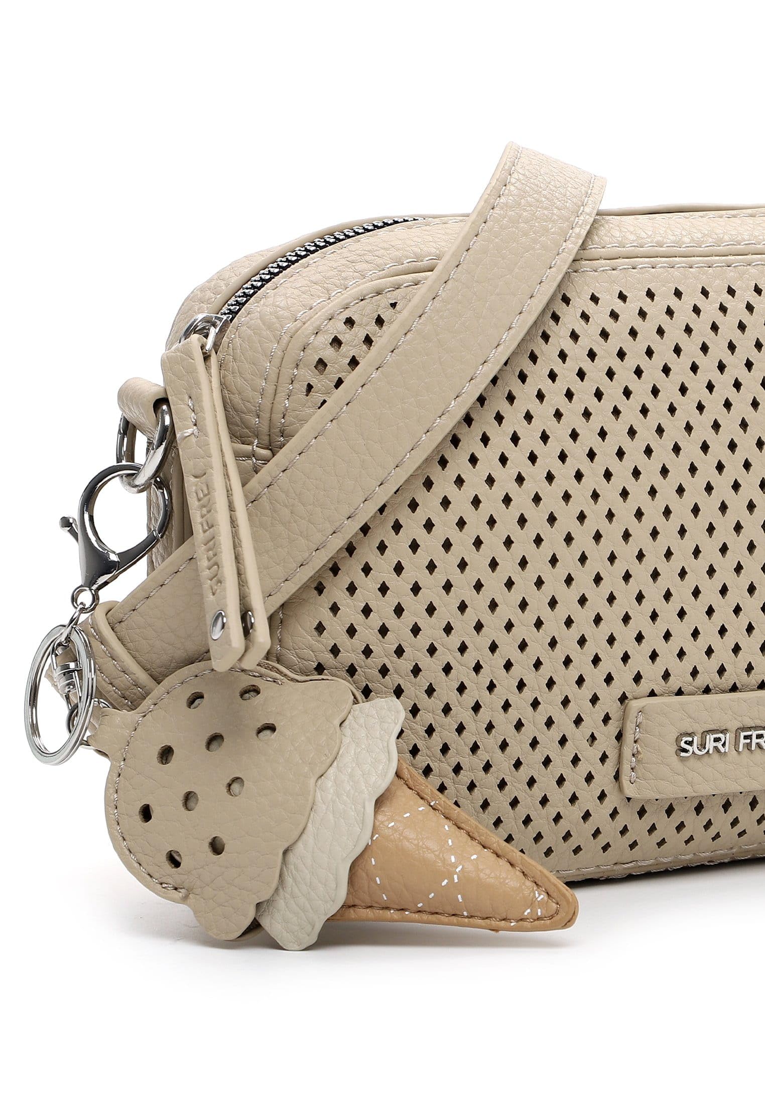SURI FREY Cilly Crossbody Bag Umhängetasche Beige perforiert