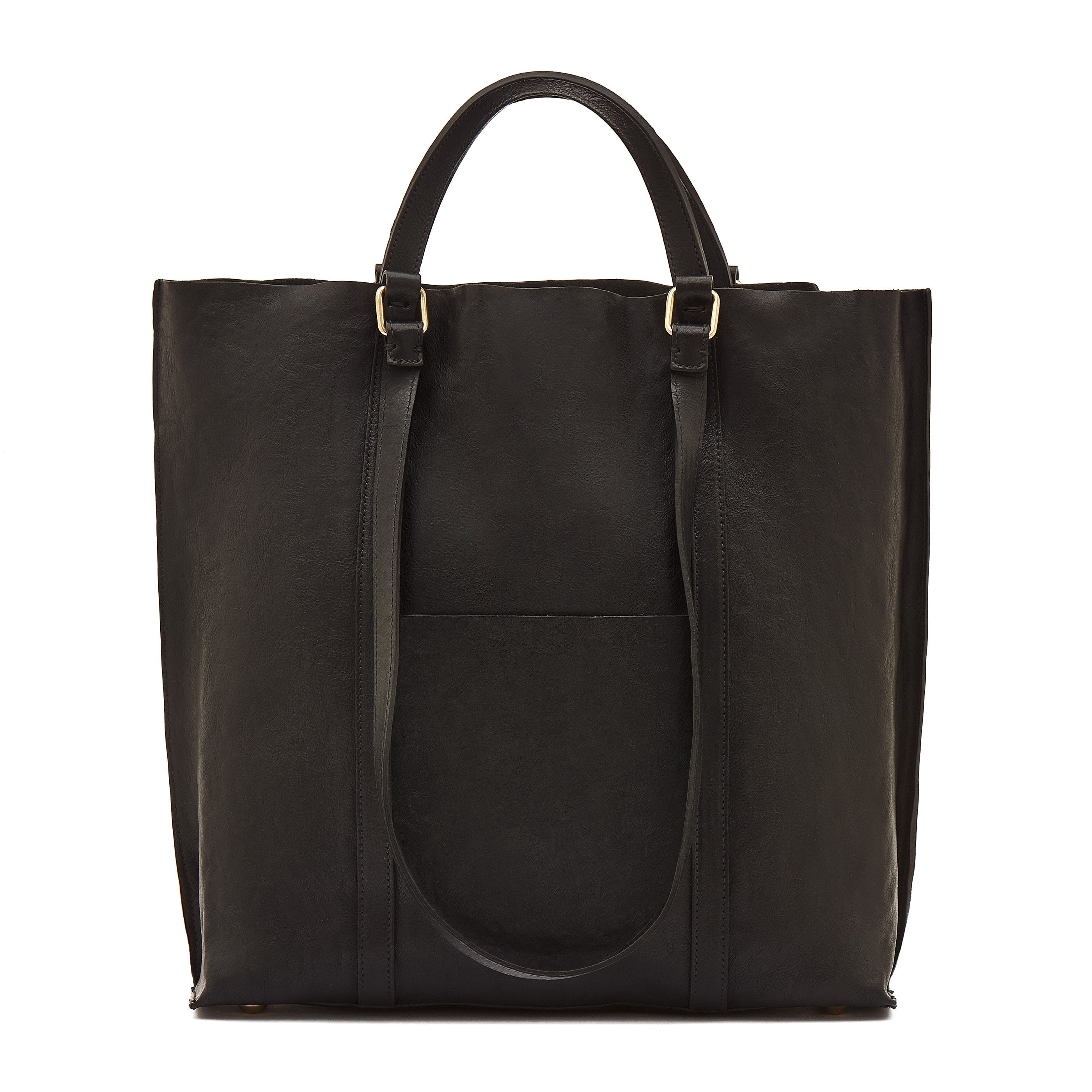 Il Bisonte Handtasche Rindsleder schwarz Vollleder