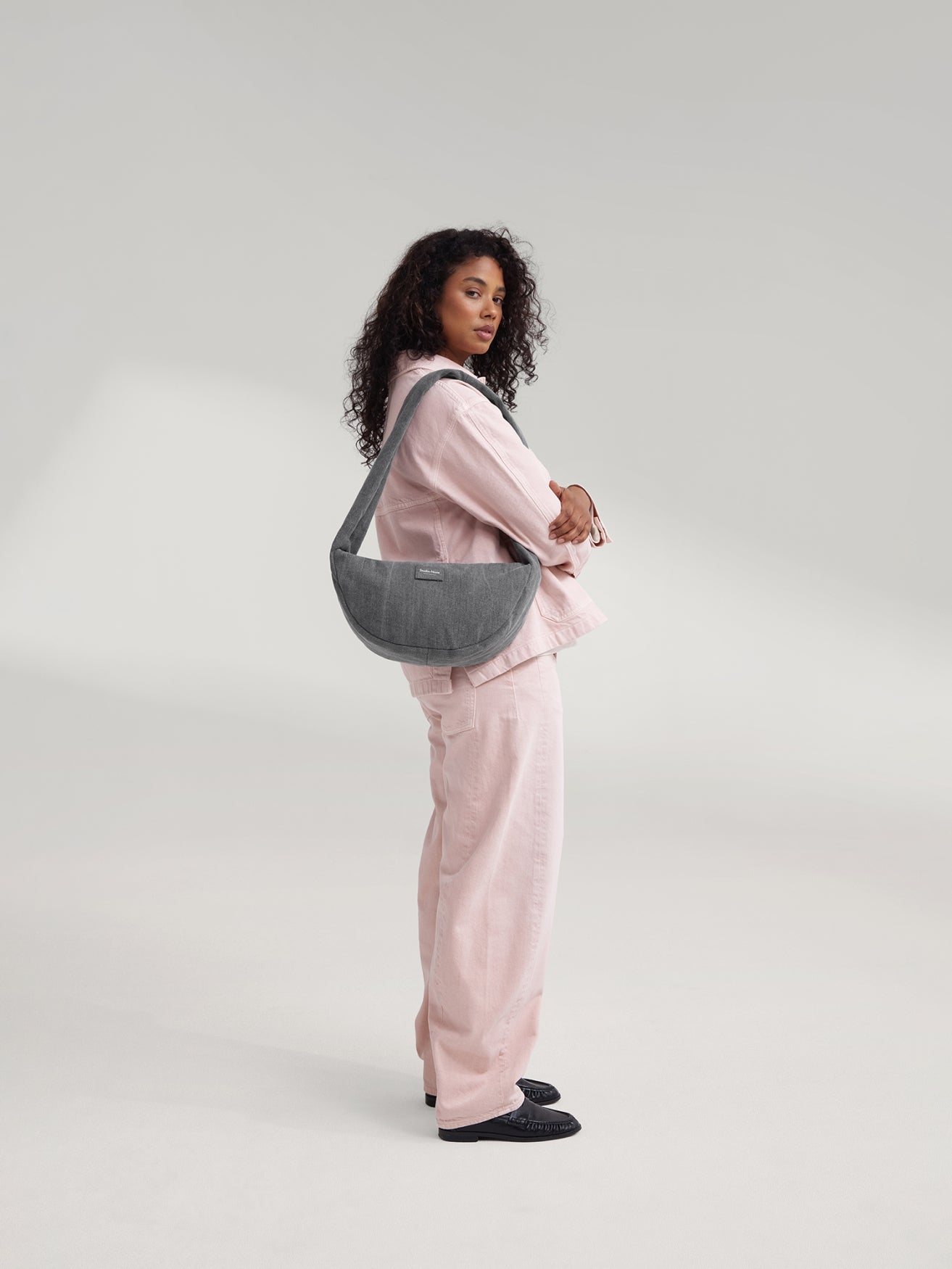 Studio Noos Denim Mini Crossbody Umhängetasche Grau Denim