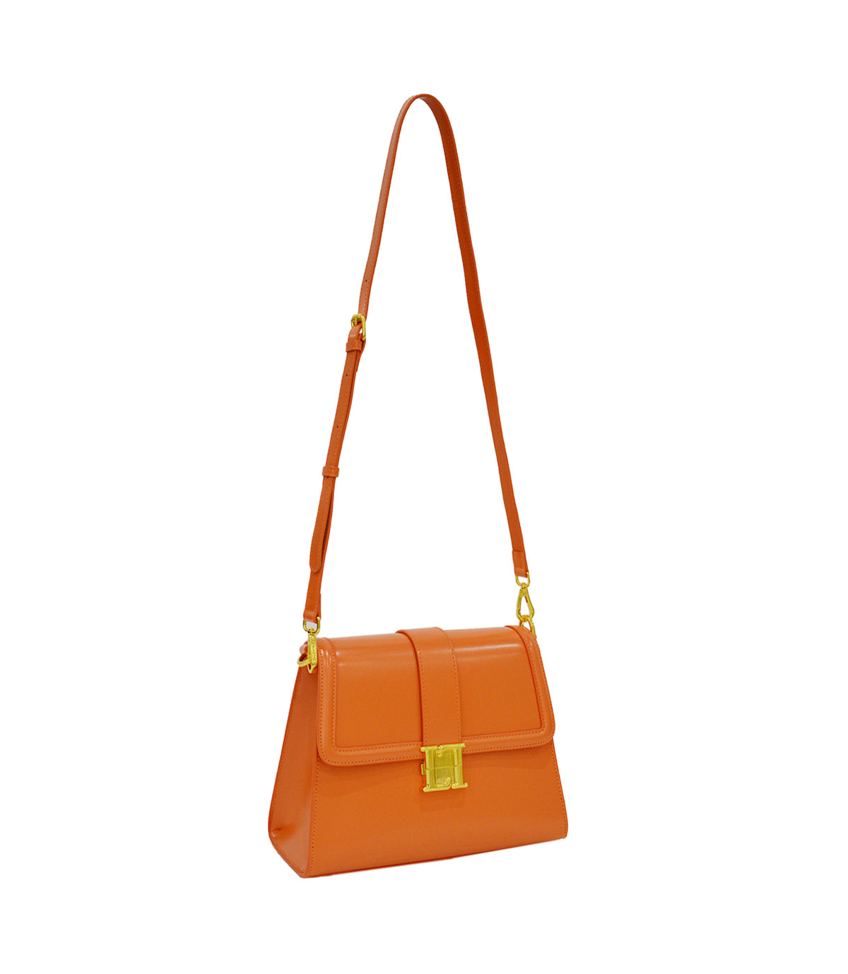 Lamarthe Bella Schultertasche Orange Spaltleder