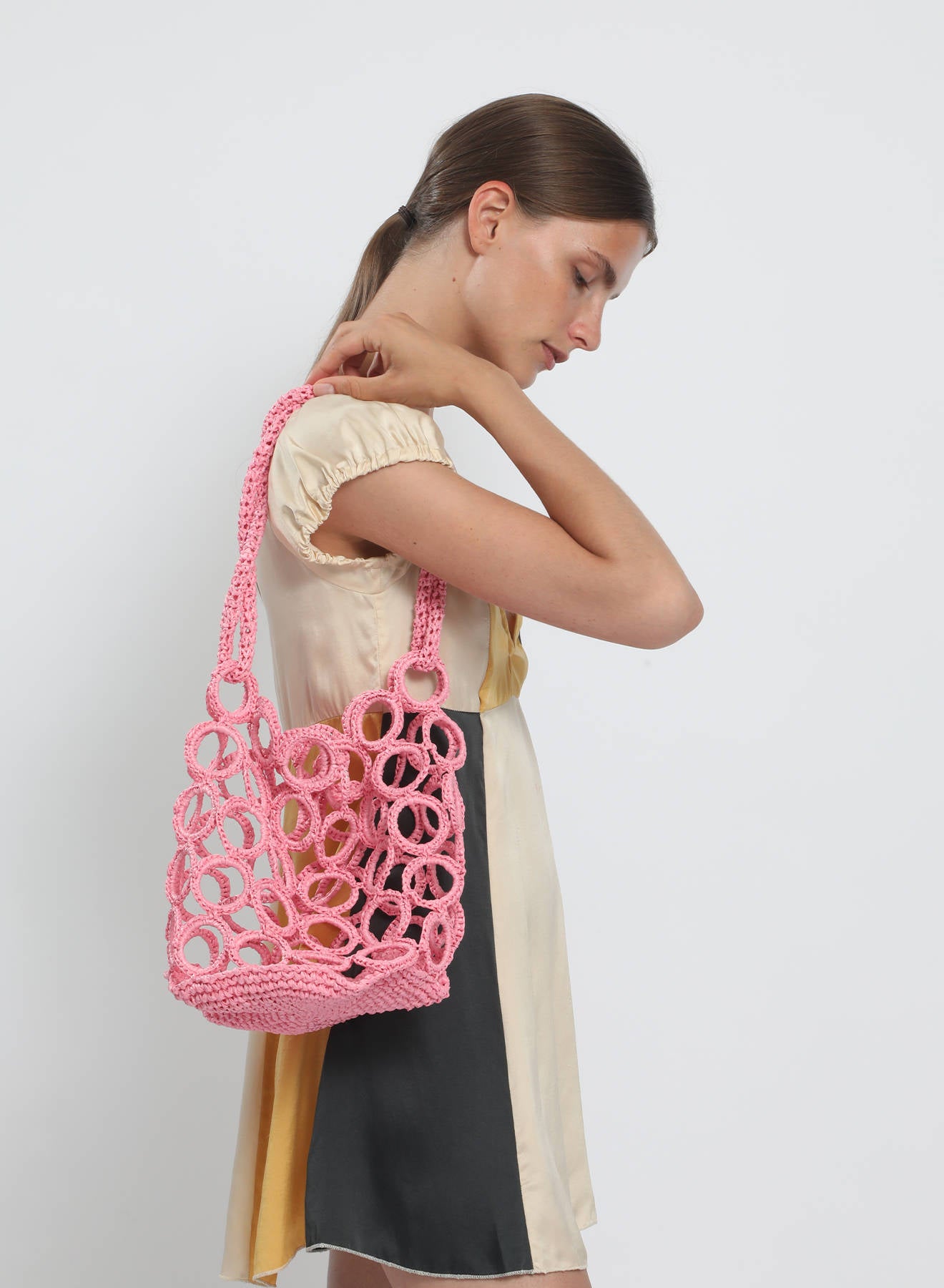 Maria la Rosa Cirque Crochet Tasche Ecru Handgehäkelt