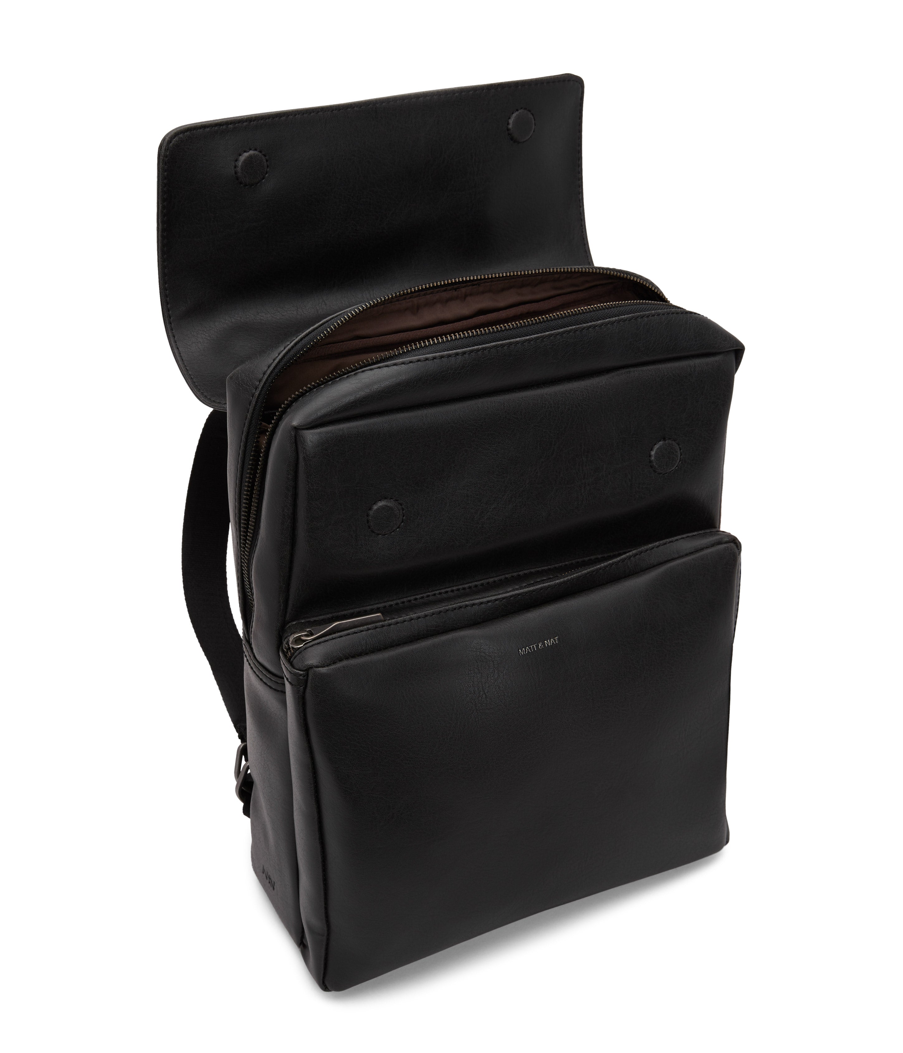 Matt & Nat PAXX Vintage Rucksack Schwarz vegan Laptopfach