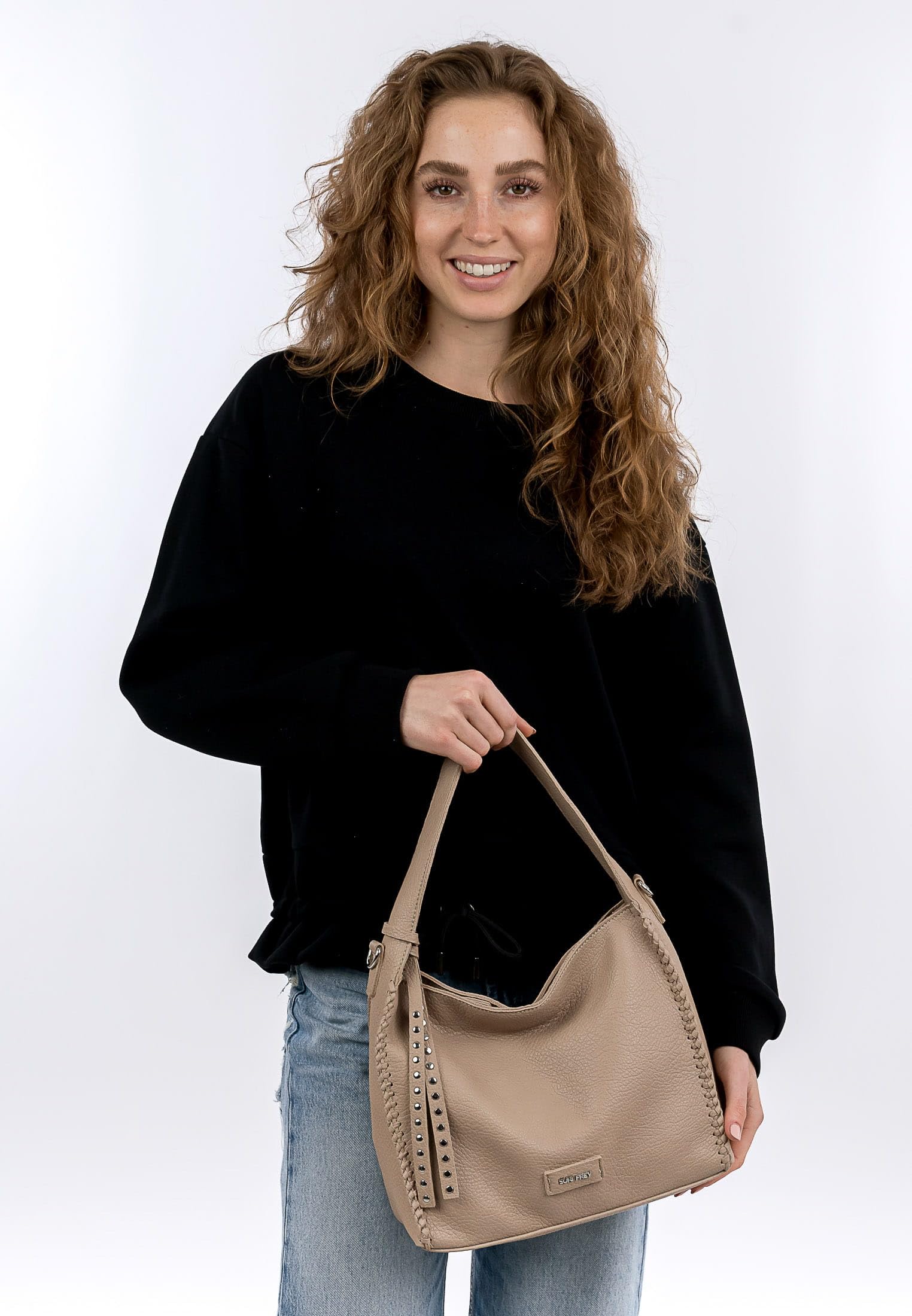 SURI FREY Franzy Hobo Bag S Schultertasche Sand