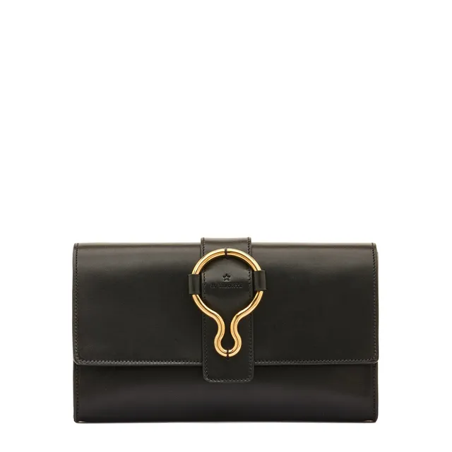 Il Bisonte Consuelo Clutch Schwarz Vollleder