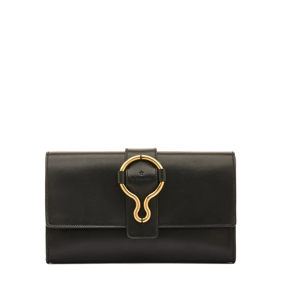 Il Bisonte Consuelo Clutch Schwarz Vollleder