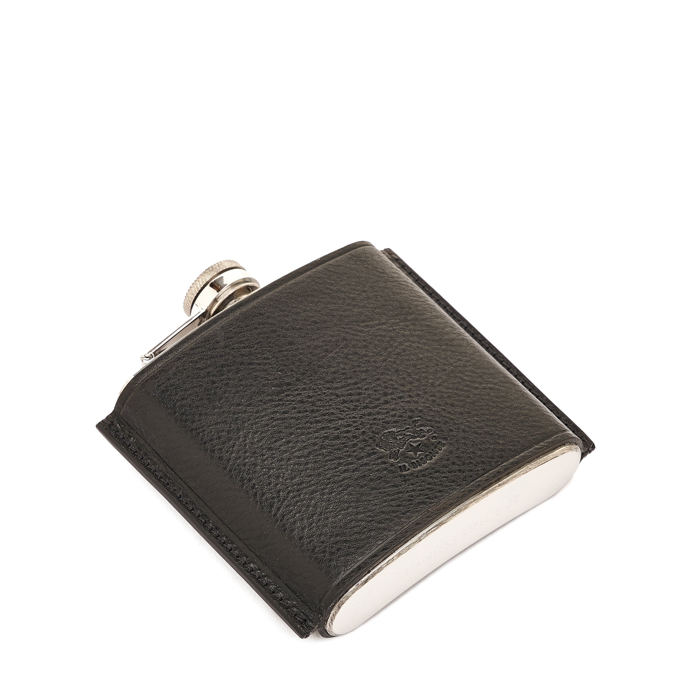 Il Bisonte Home Flachmann Vollleder schwarz Edelstahl