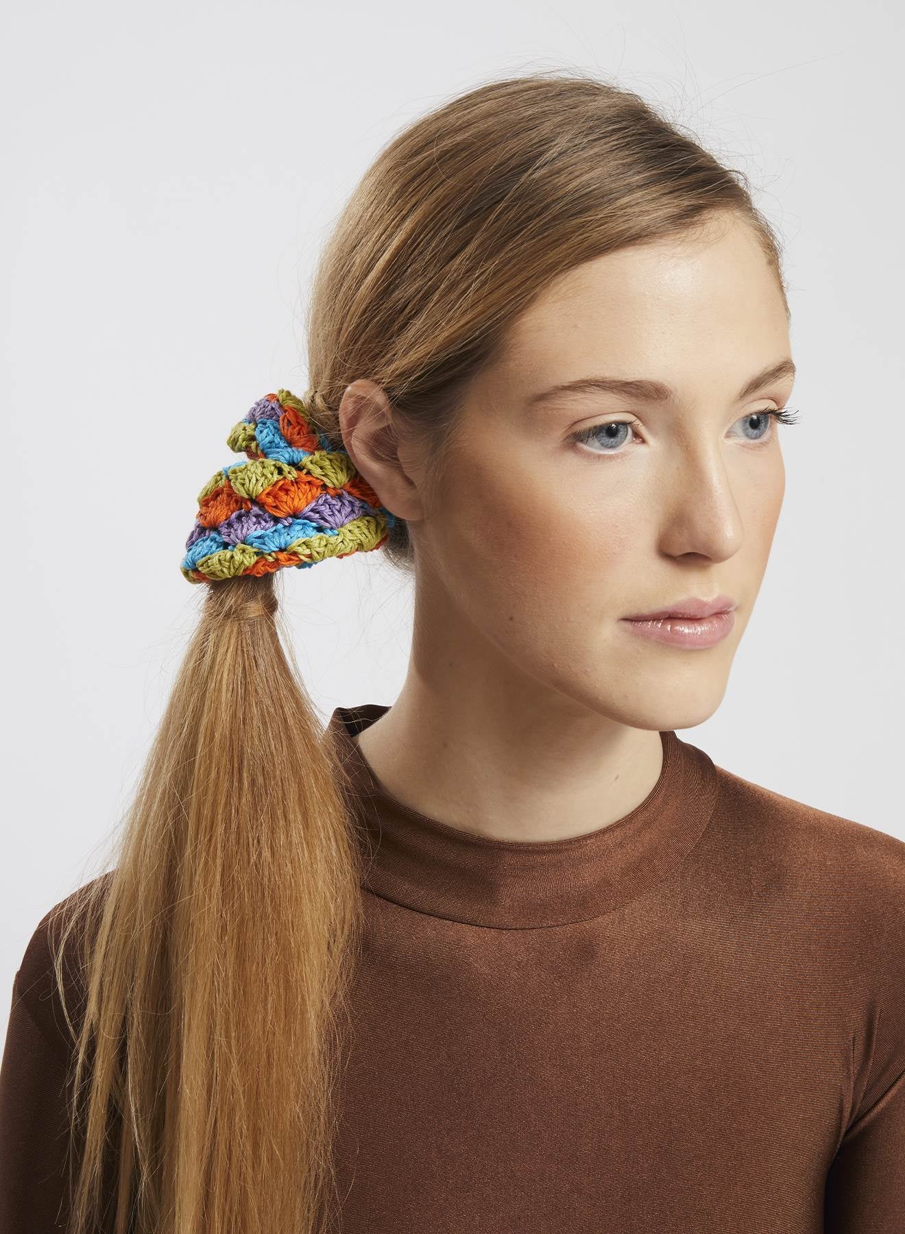 Maria la Rosa Scrunchie Crochet Haargummi Orange