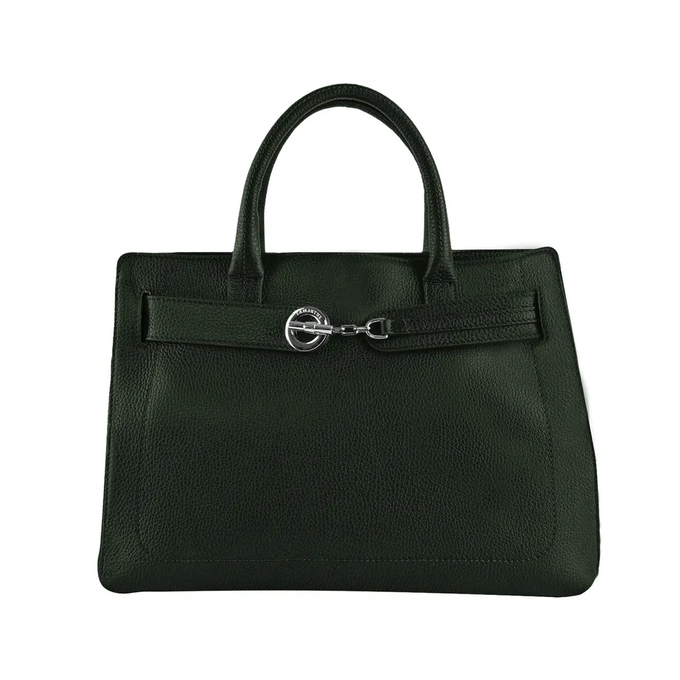 Lamarthe Paris Handtasche Grün Vollleder 38 cm