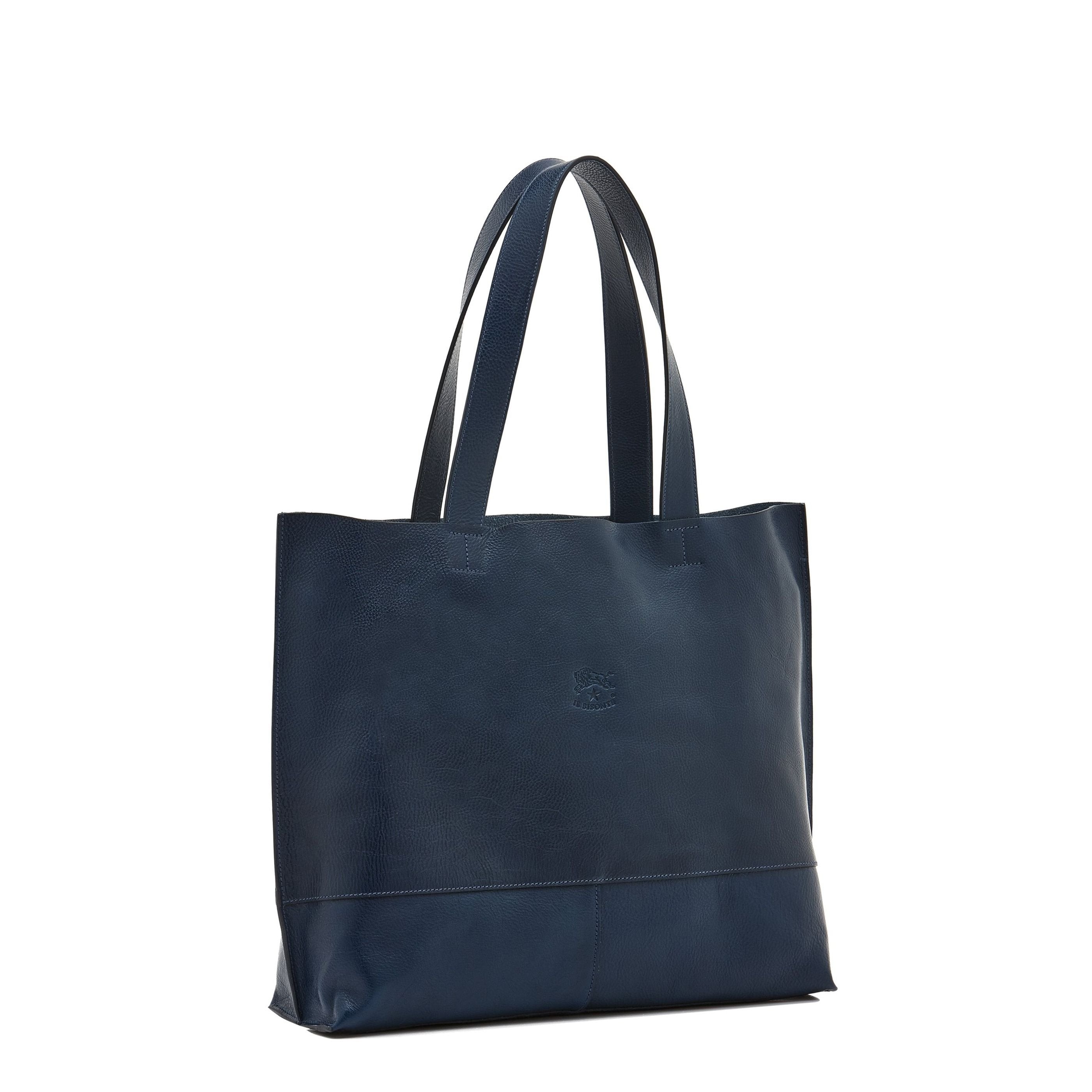 Il Bisonte Talamone Shopper Vollleder blau