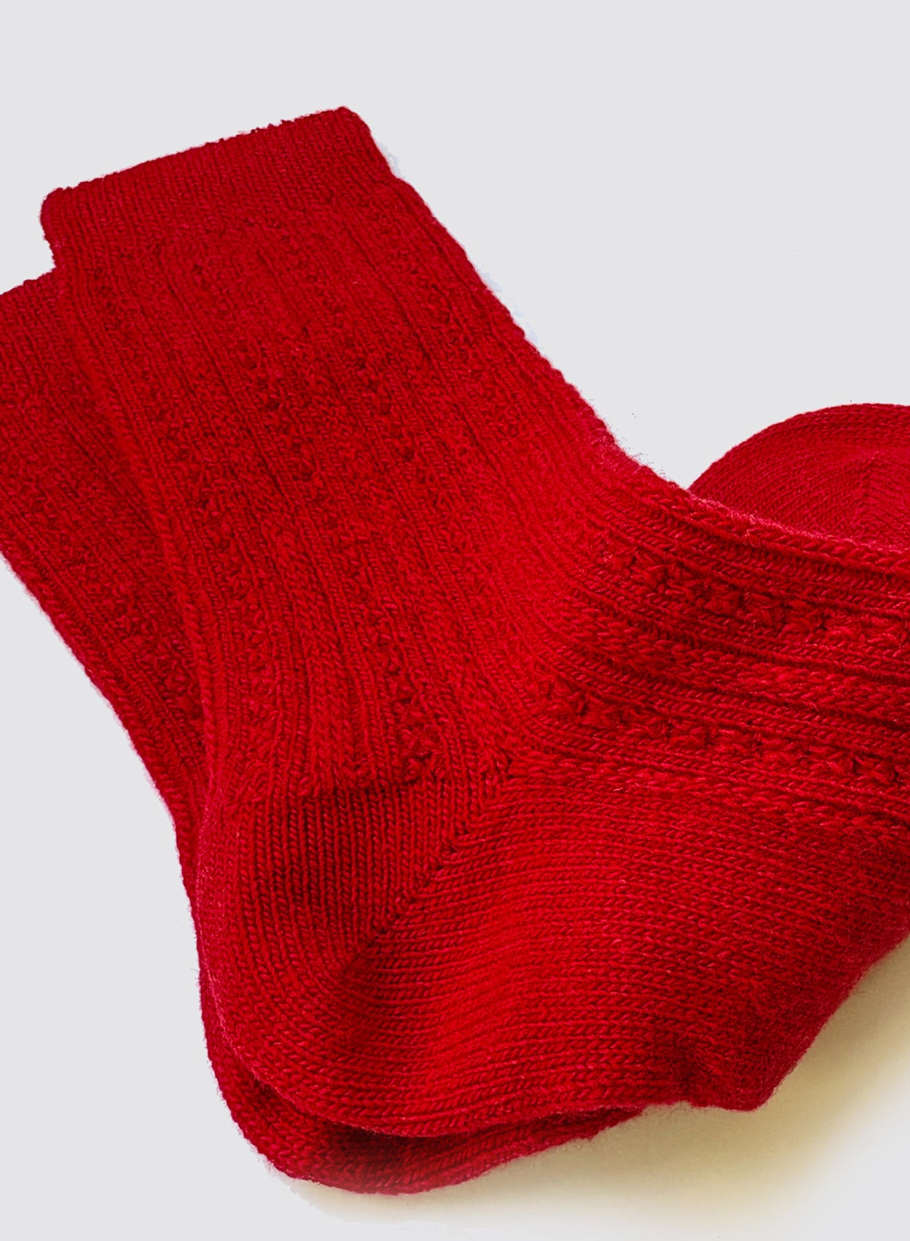 Maria la Rosa New York Socks Rippstrümpfe Rot Wolle