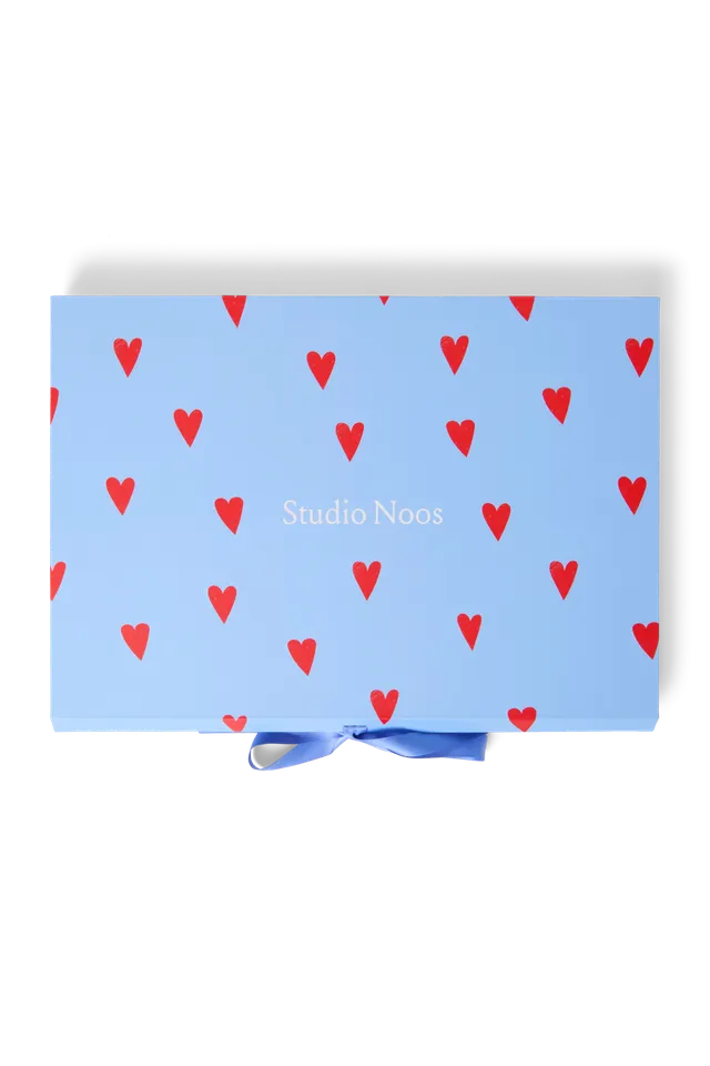 Studio Noos Gift Box Geschenkbox S Hellblau Hearts