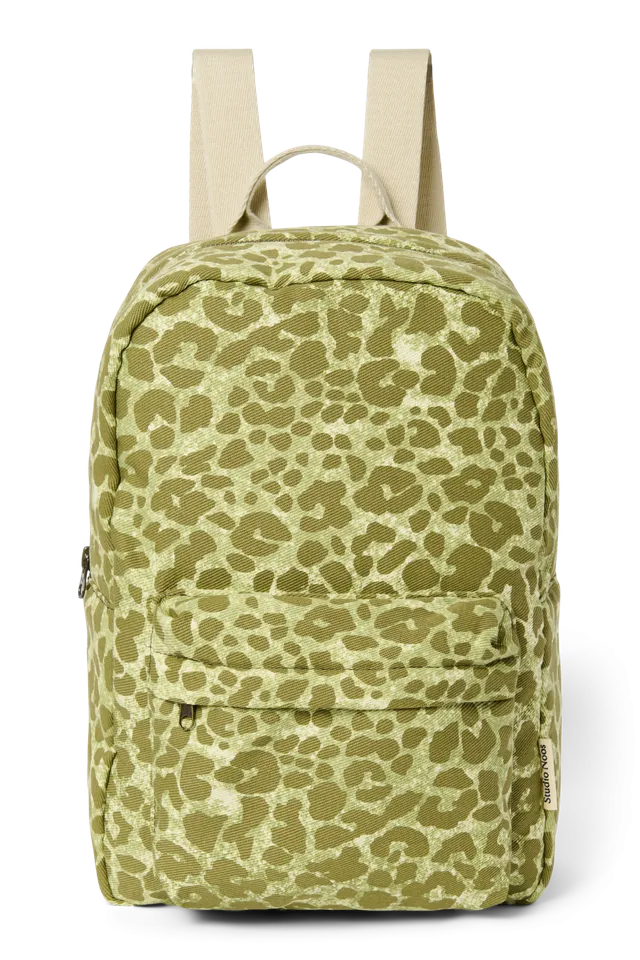 Studio Noos Cotton Midi Rucksack Green Leopard Baumwolle