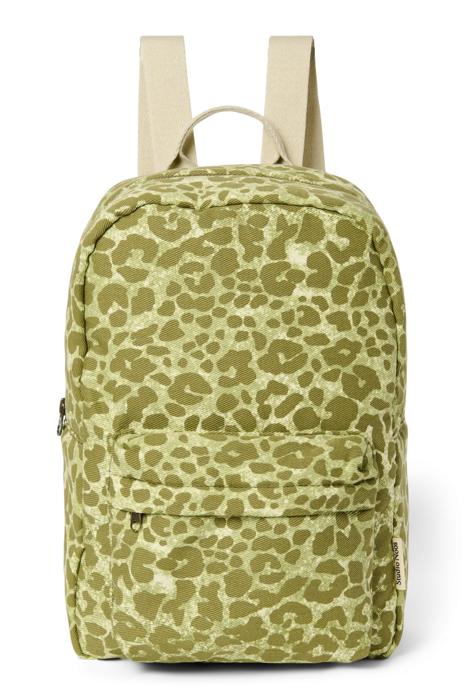 Studio Noos Cotton Midi Rucksack Green Leopard Baumwolle