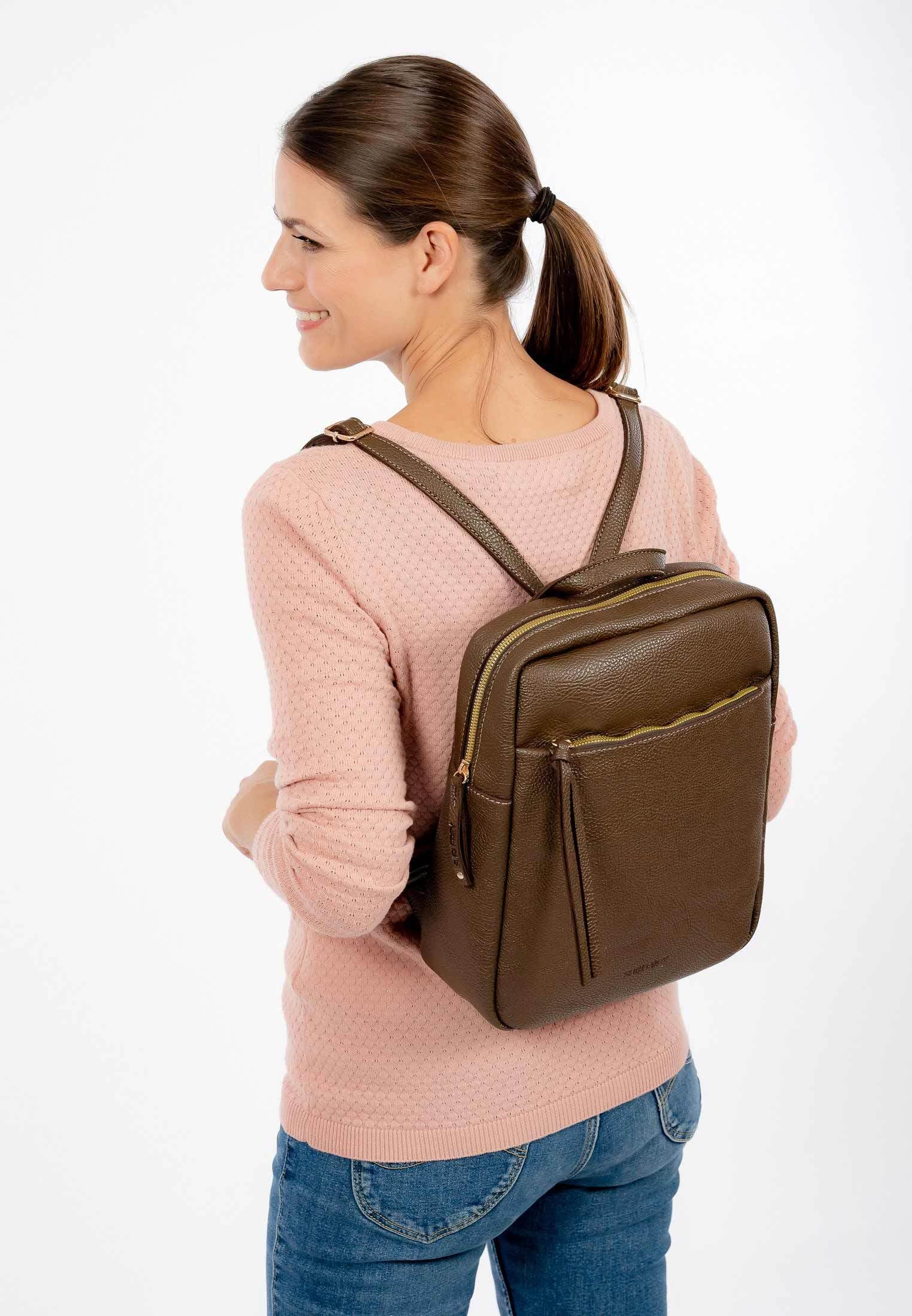 SURI FREY Orry Rucksack Mud Braun genarbt