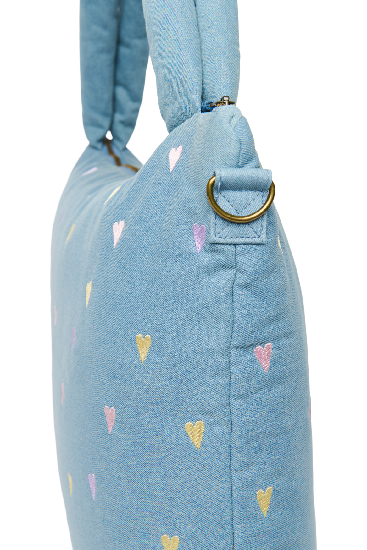Studio Noos Denim Wickeltasche Light Blue Hearts Denim