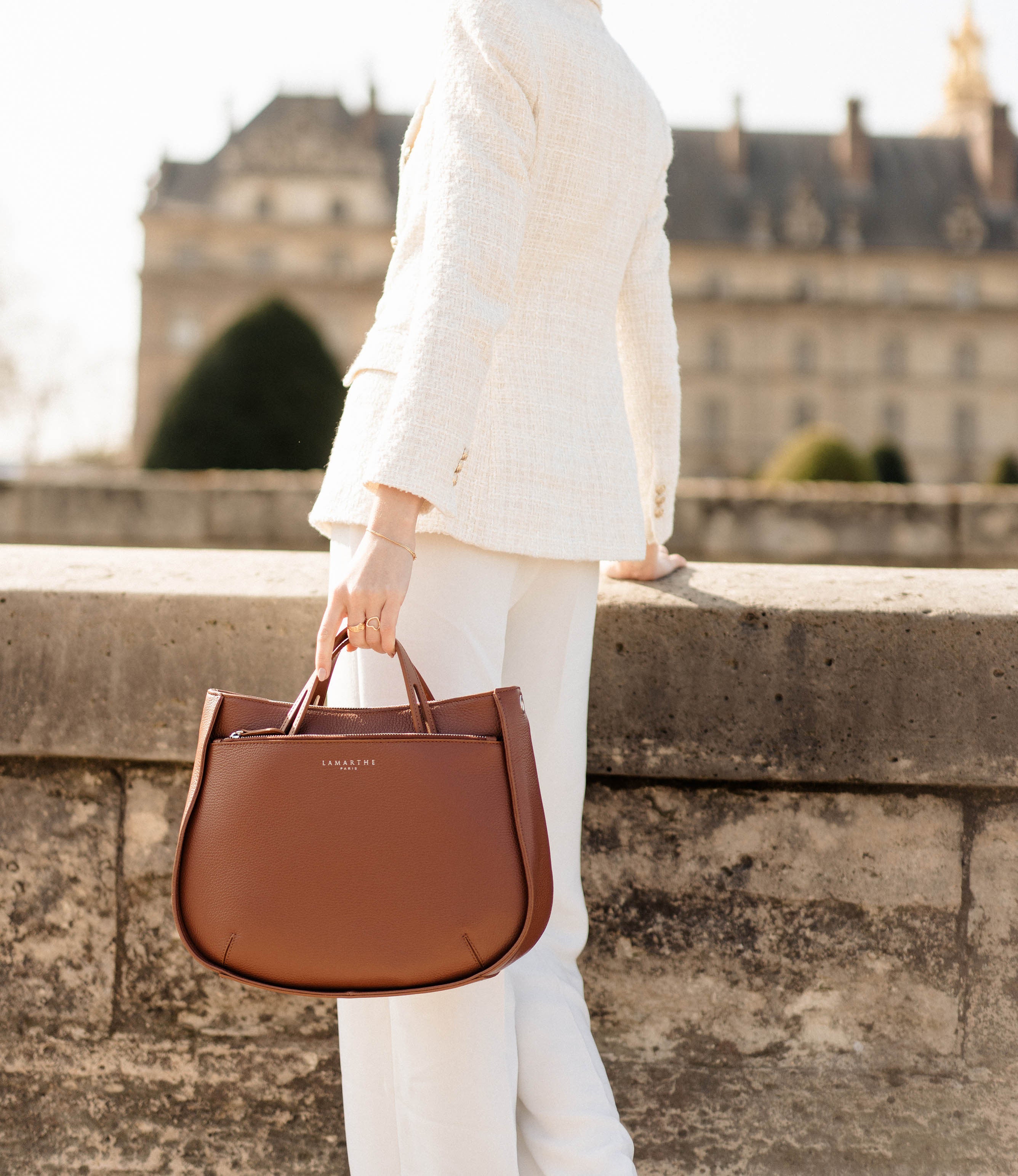 Lamarthe Fidèle Handtasche M Cognacbraun Rindsleder