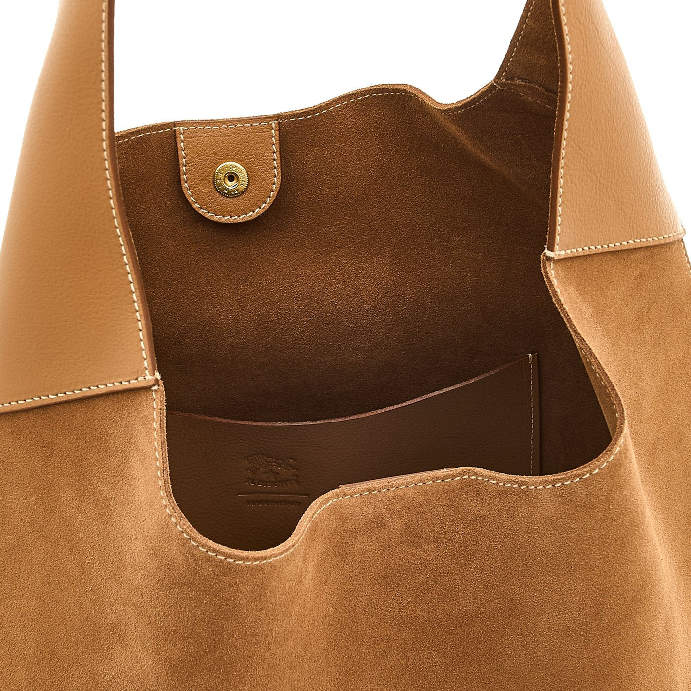 Il Bisonte Le Laudi Schultertasche Gianduia Wildleder