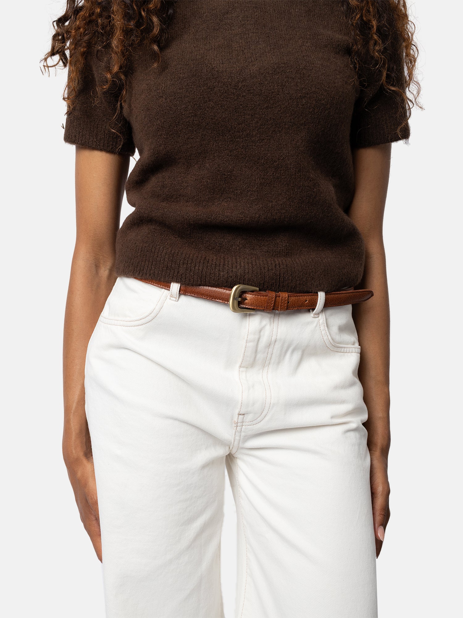 RE:DESIGNED Maya Ledergürtel Walnut Vollleder