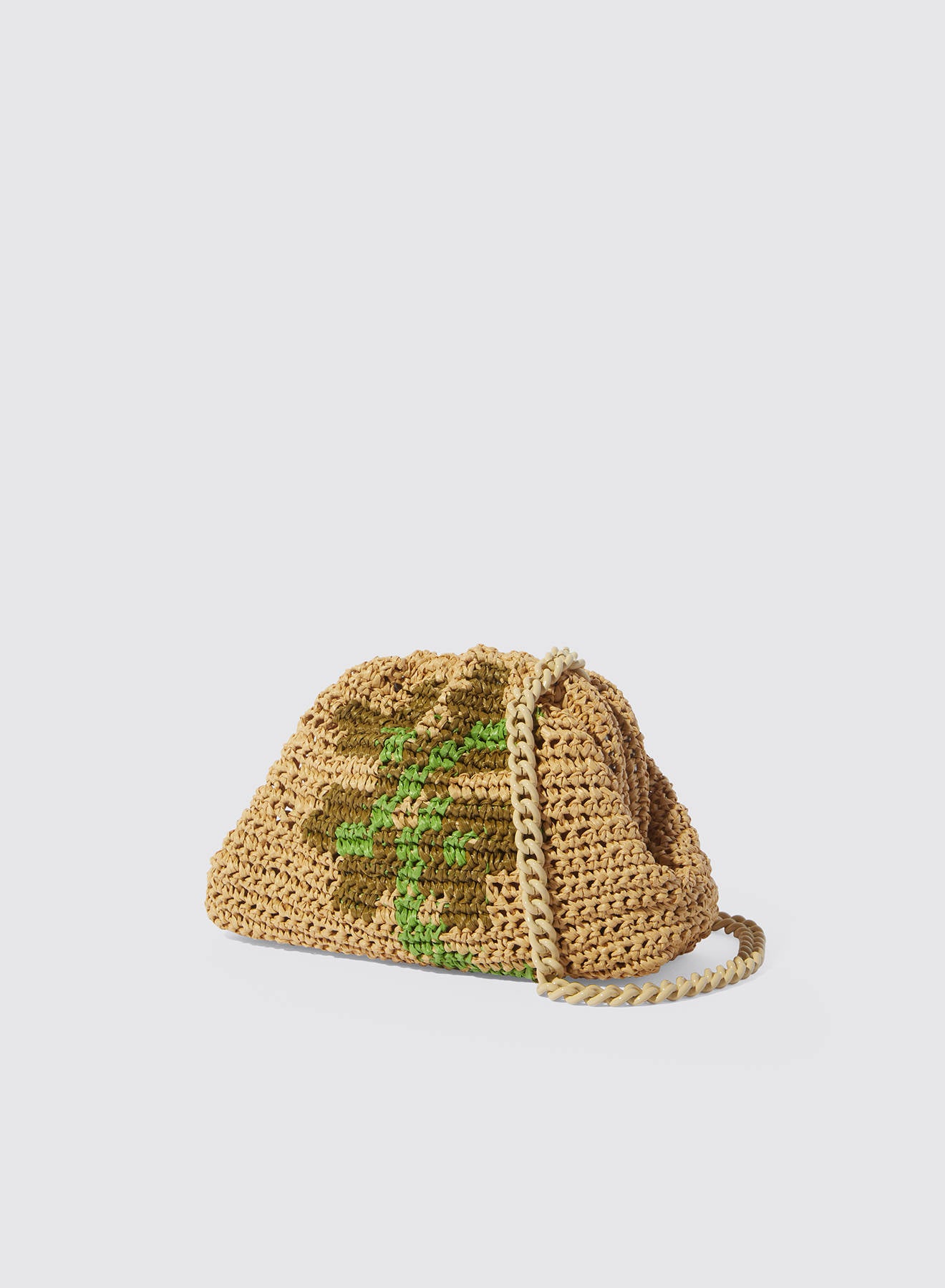 Maria la Rosa Clover Mini Bag Crochet Clutch Natural Kleeblatt