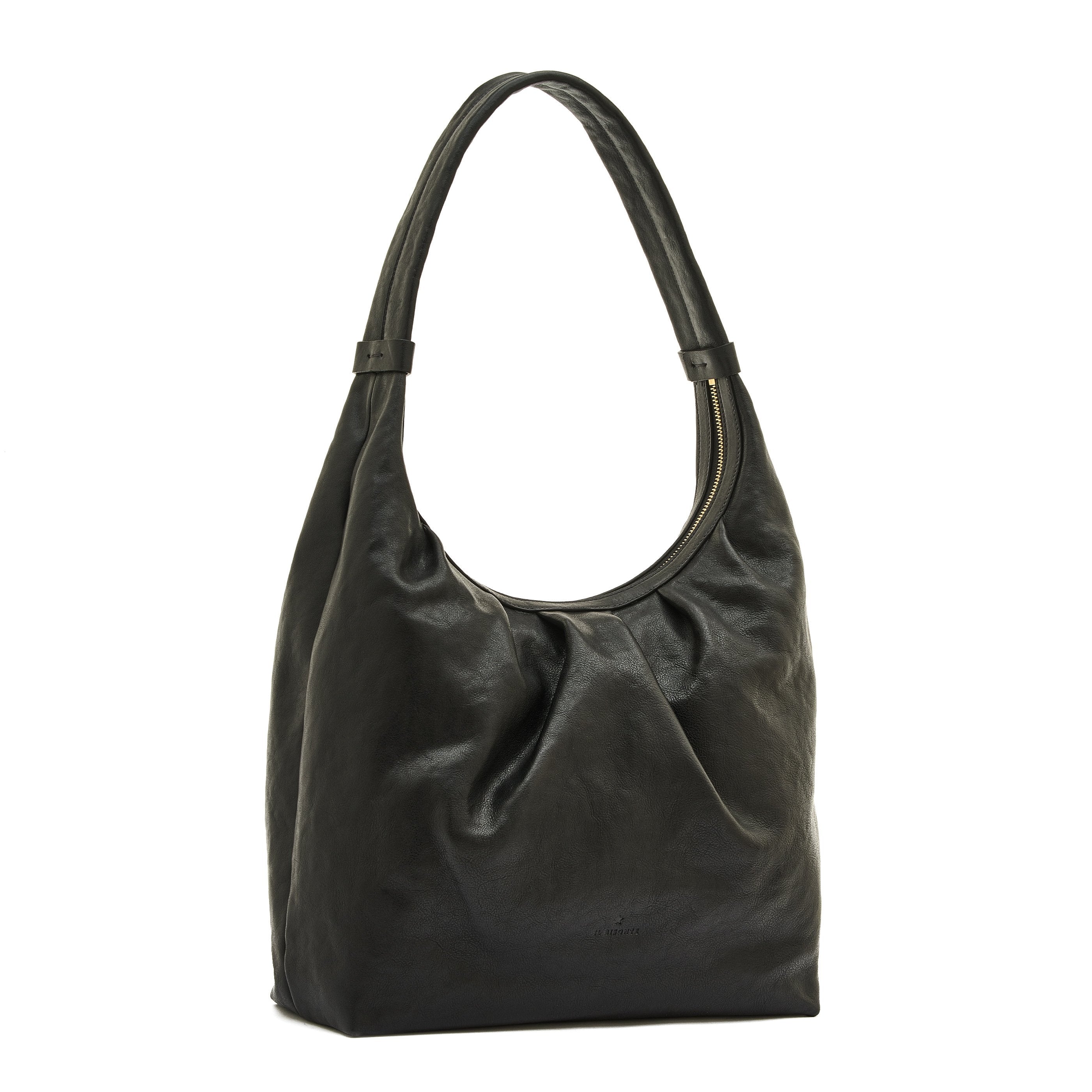 Il Bisonte Accademia Hobo schwarz Vintage-Vollleder