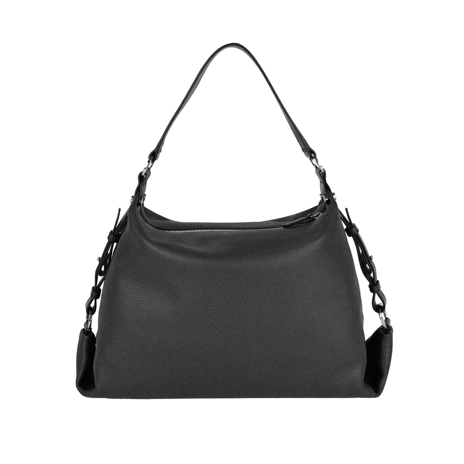 Lamarthe Naturel Schultertasche Schwarz Rindsleder