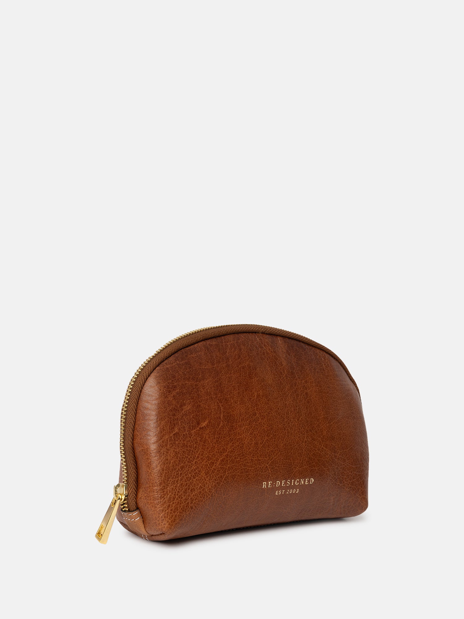 RE:DESIGNED Hoshi Kosmetiktasche Walnuss Vollleder